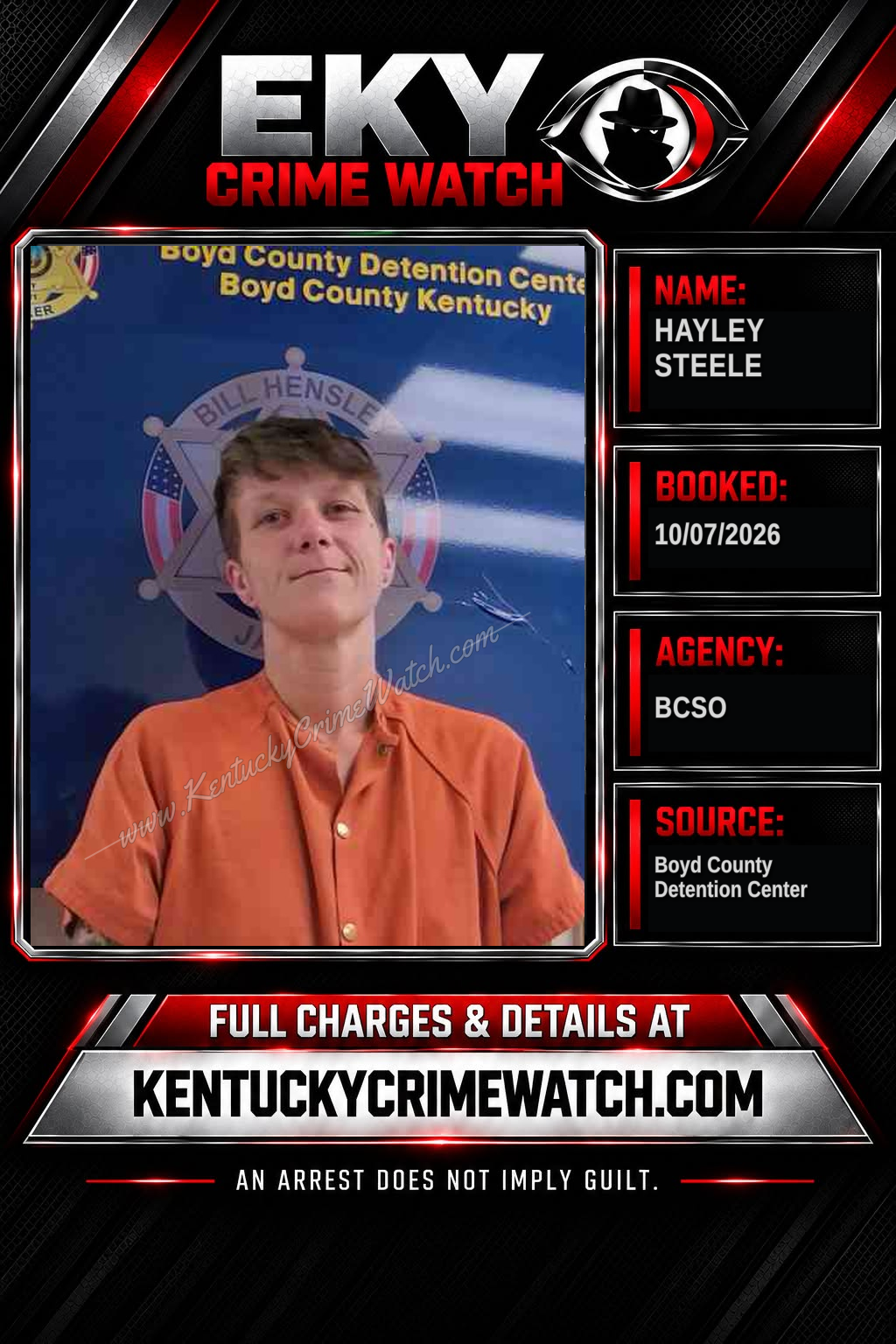HAYLEY STEELE booking image