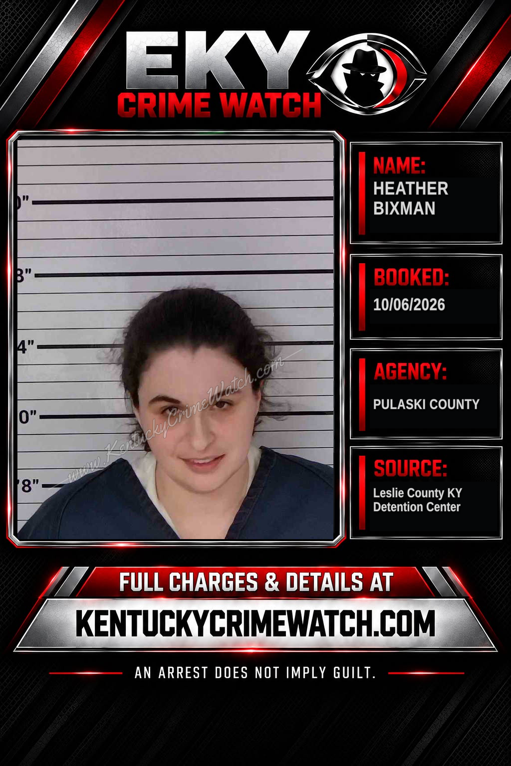 HEATHER BIXMAN booking report card