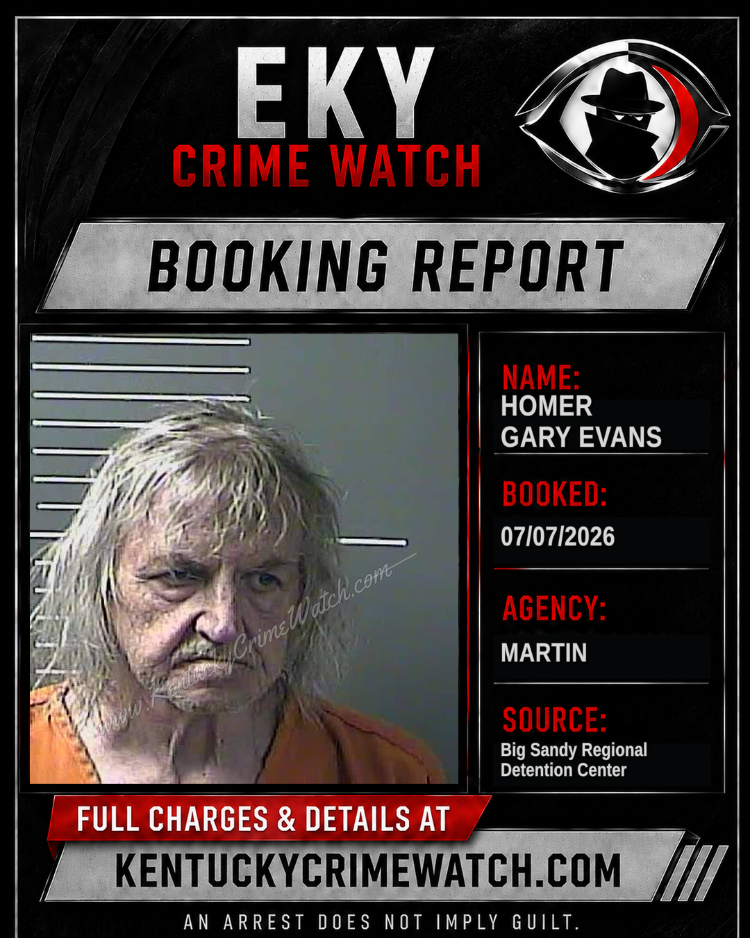HOMER GARY EVANS booking image