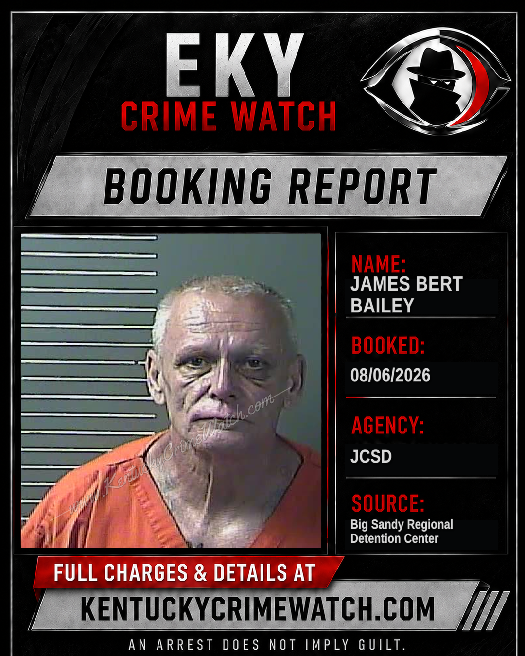 JAMES Bert BAILEY booking image