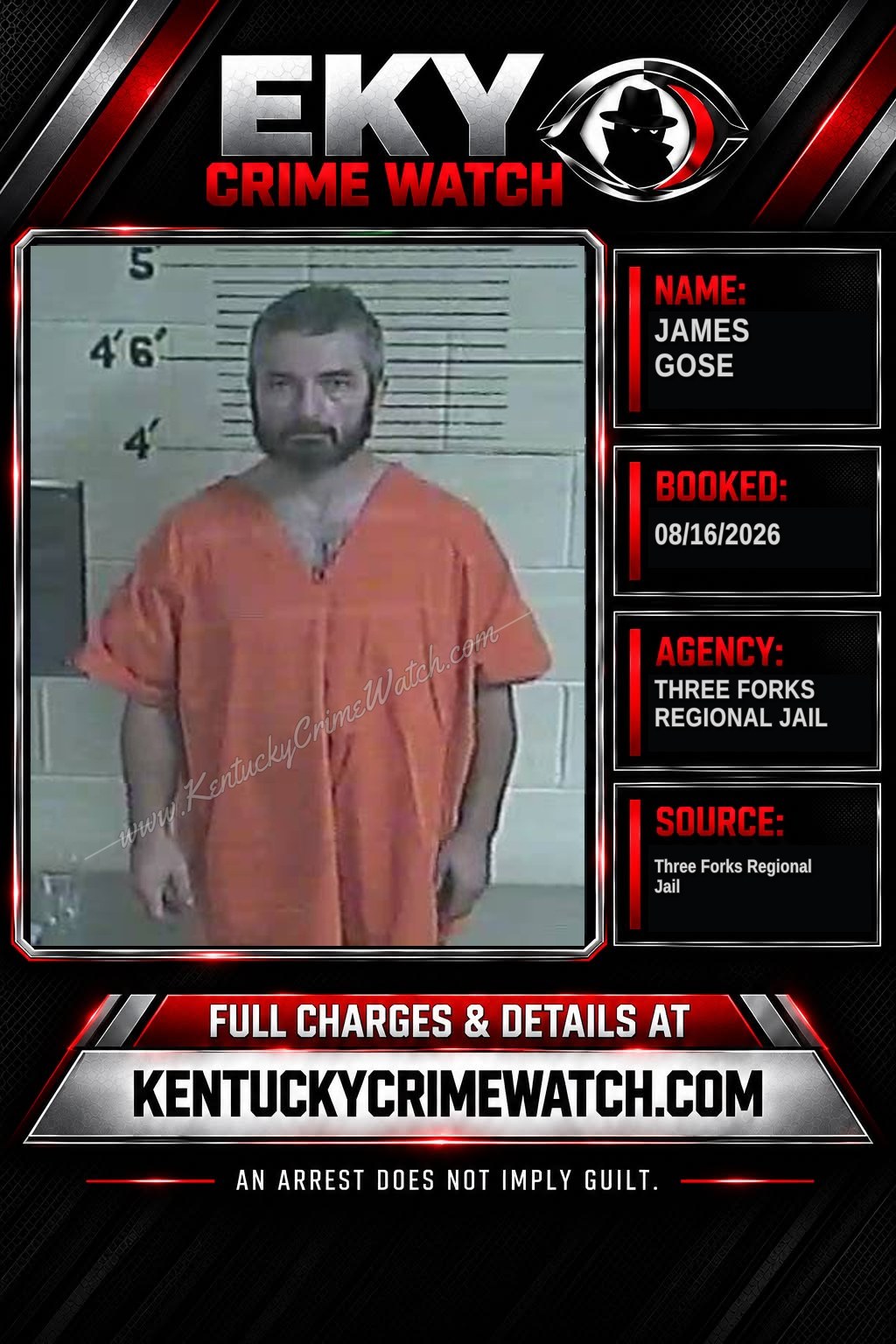 James Gose booking image