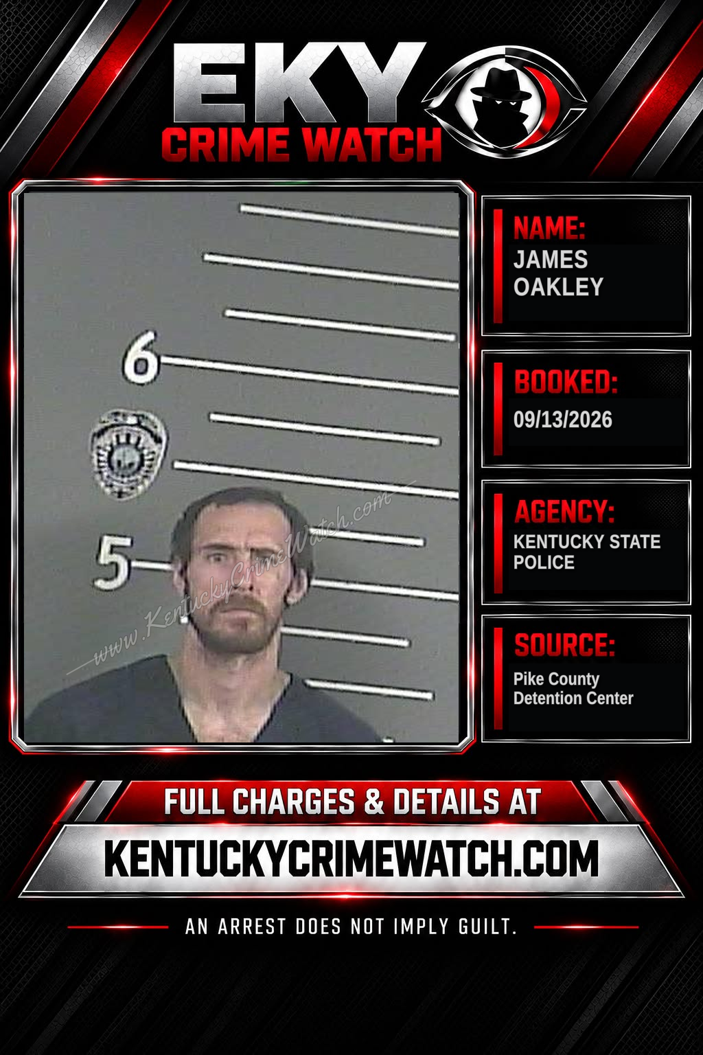 JAMES OAKLEY booking report card
