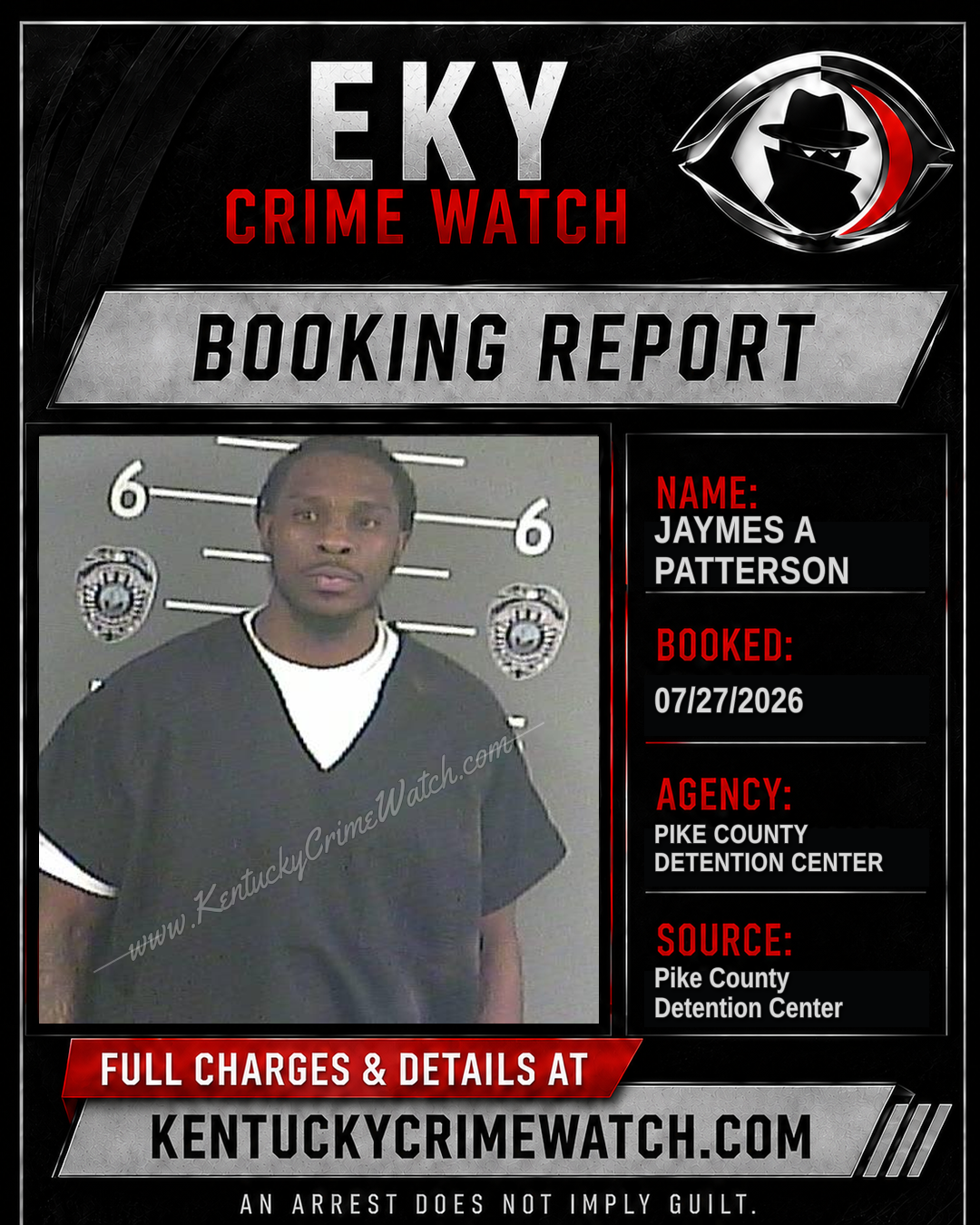JAYMES A PATTERSON booking image