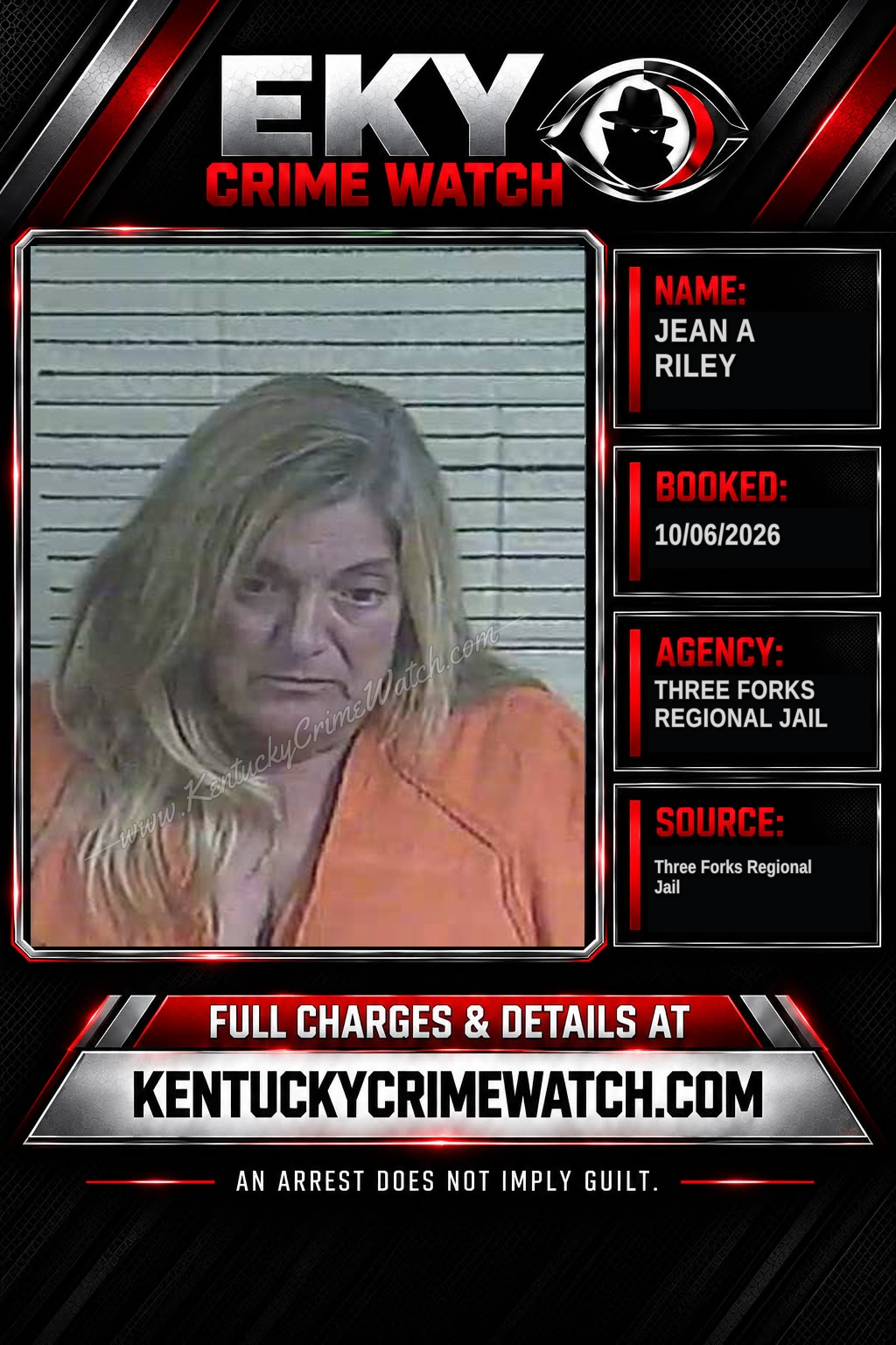 Jean A Riley booking image