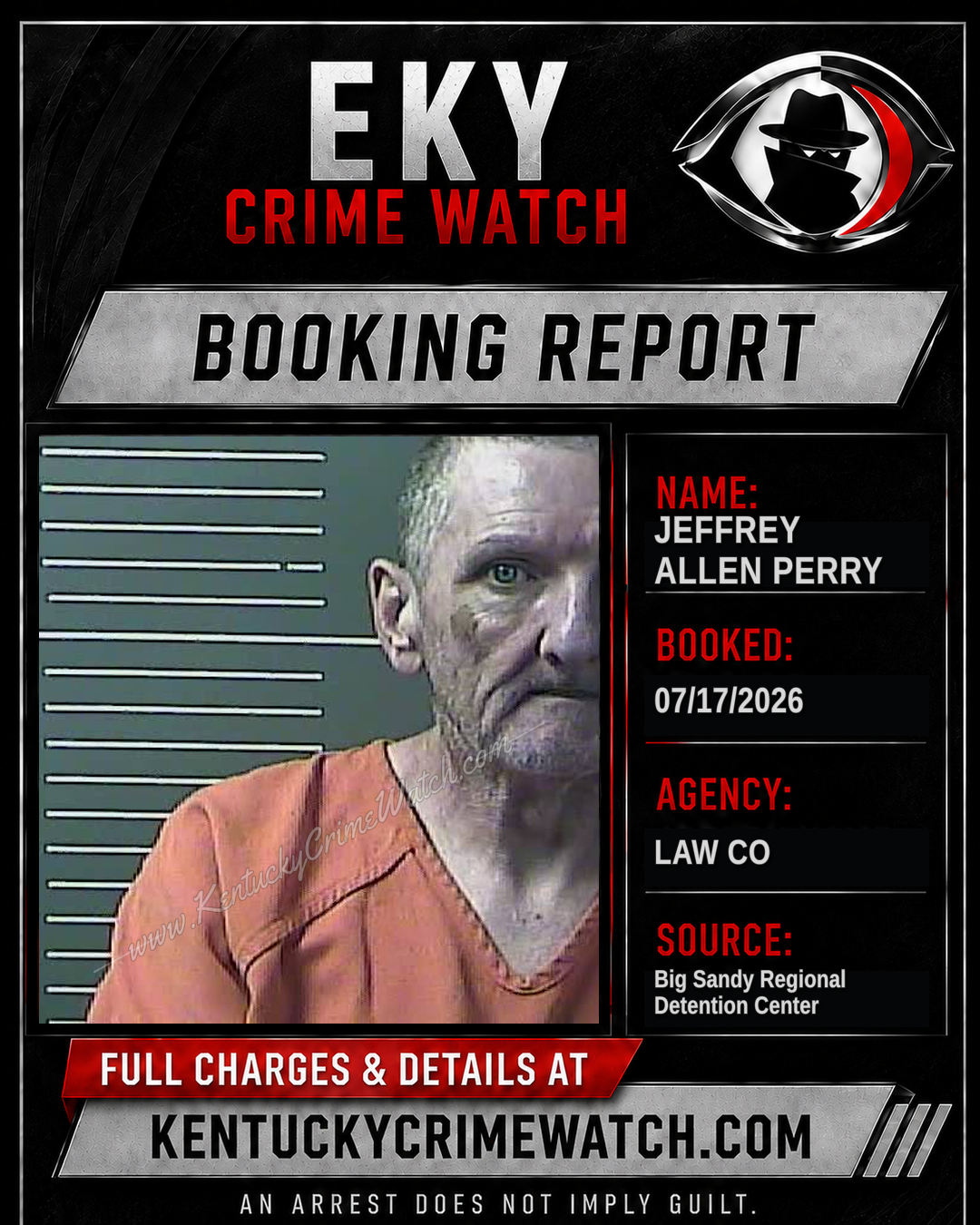 JEFFREY ALLEN PERRY booking report card