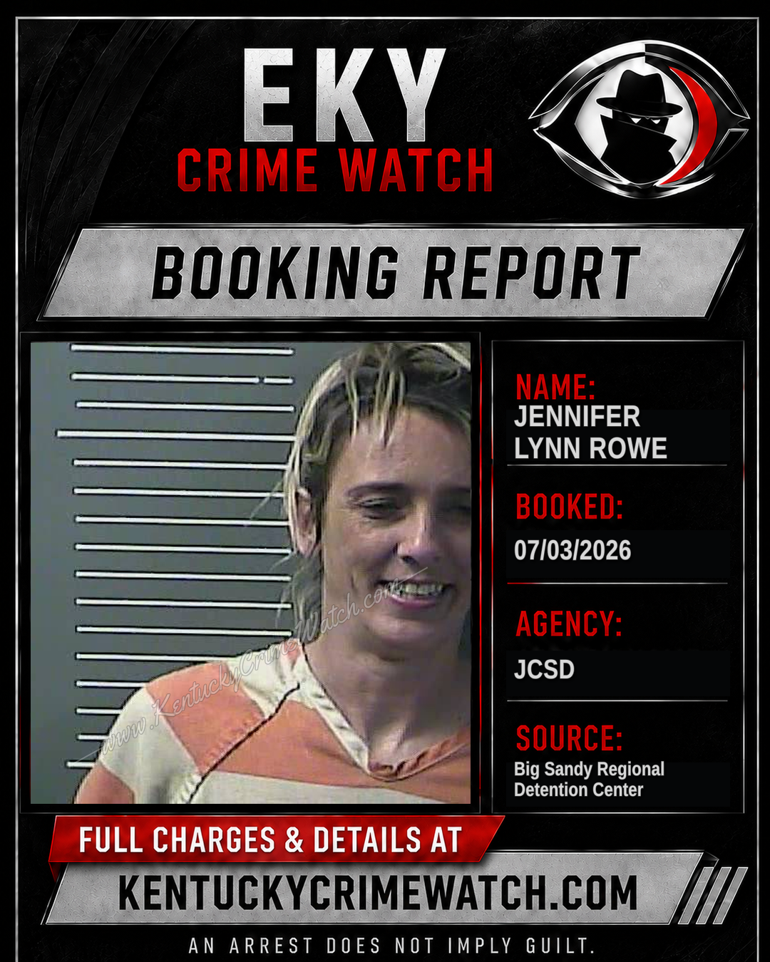 JENNIFER LYNN ROWE booking image