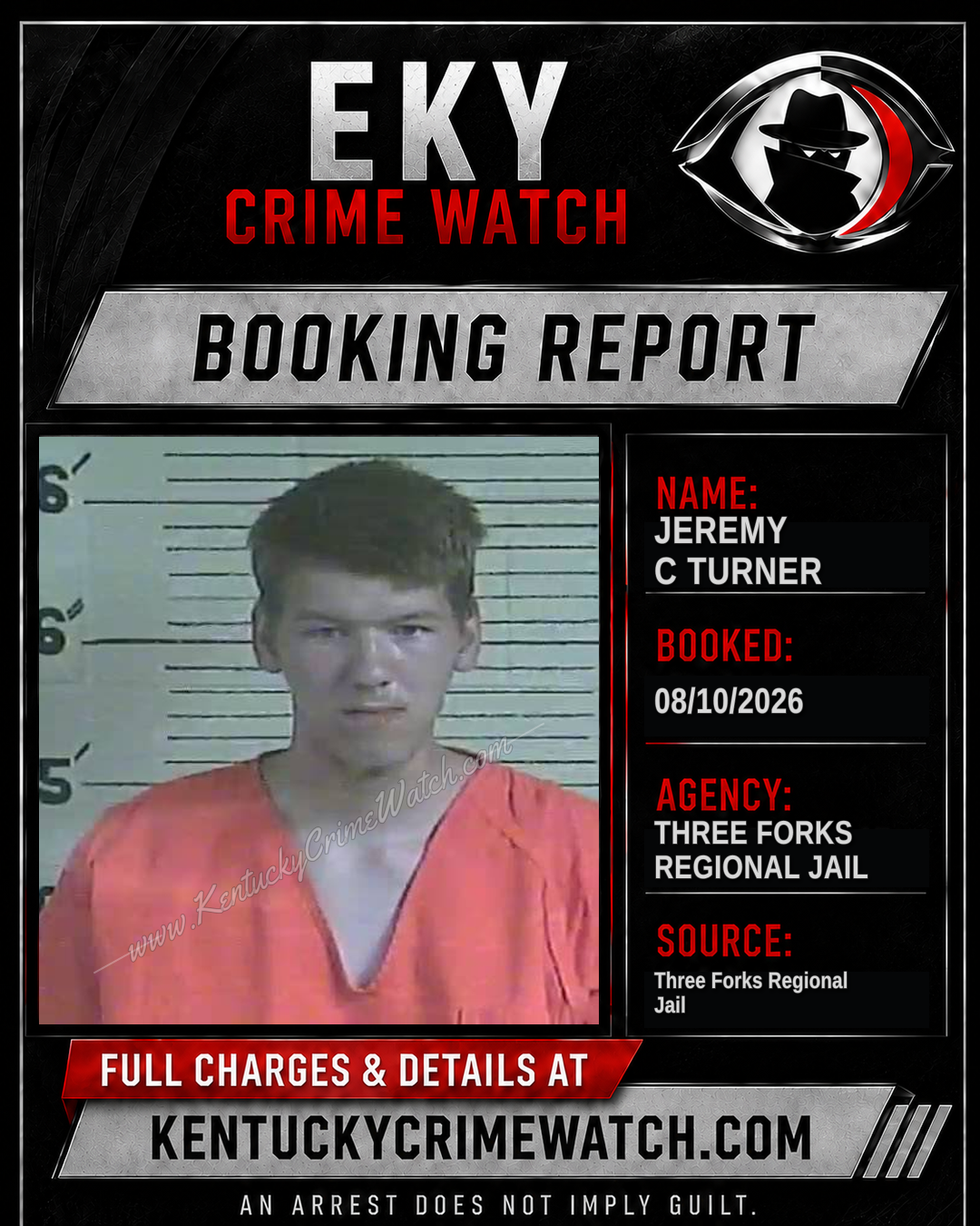 Jeremy C Turner booking report card