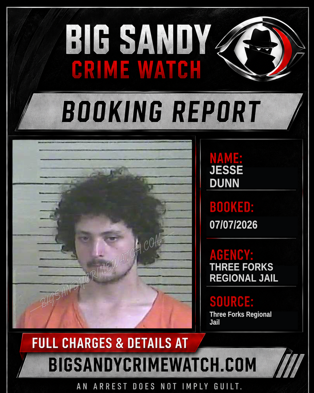 Jesse Dunn booking report card