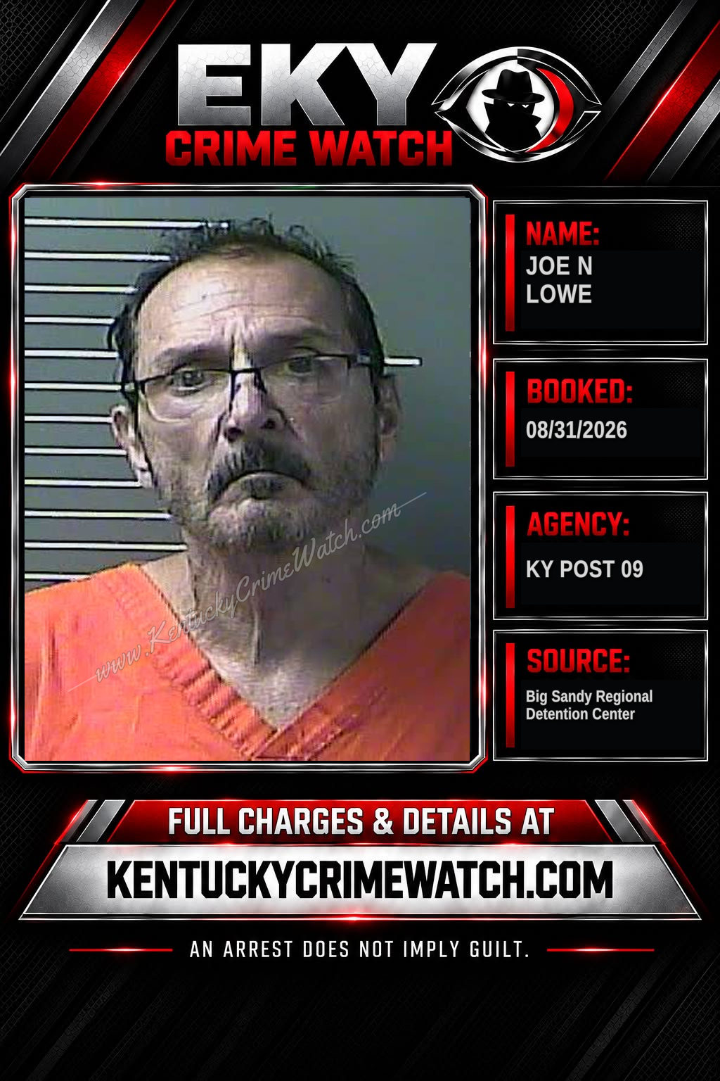 JOE N LOWE booking image