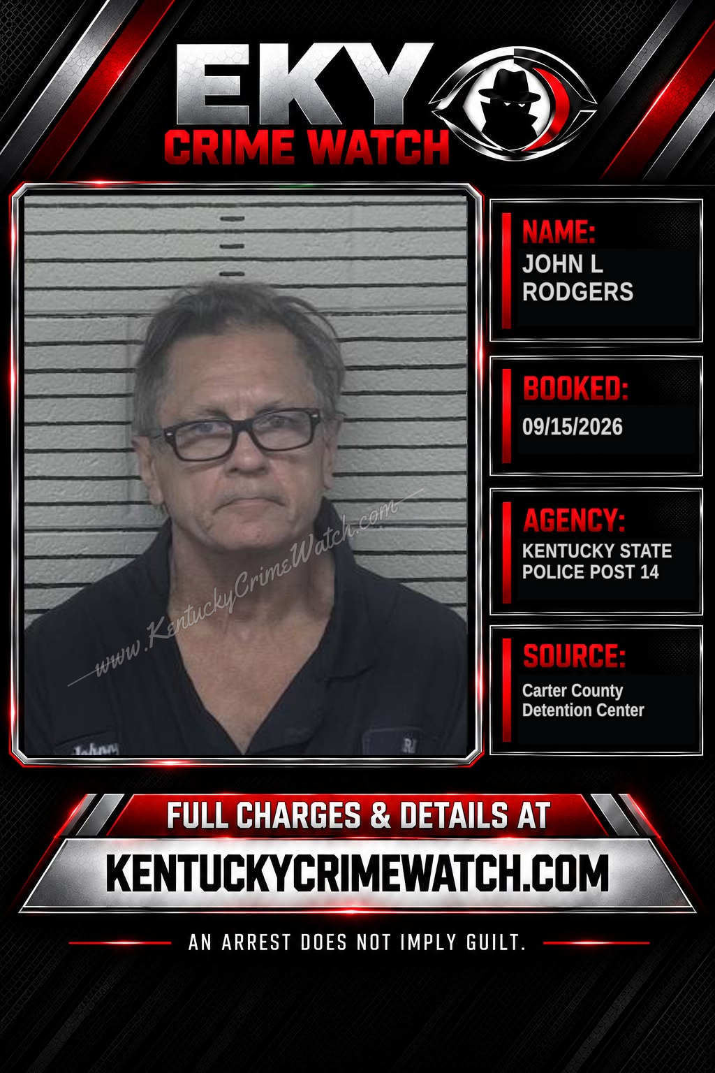 JOHN L RODGERS booking report card
