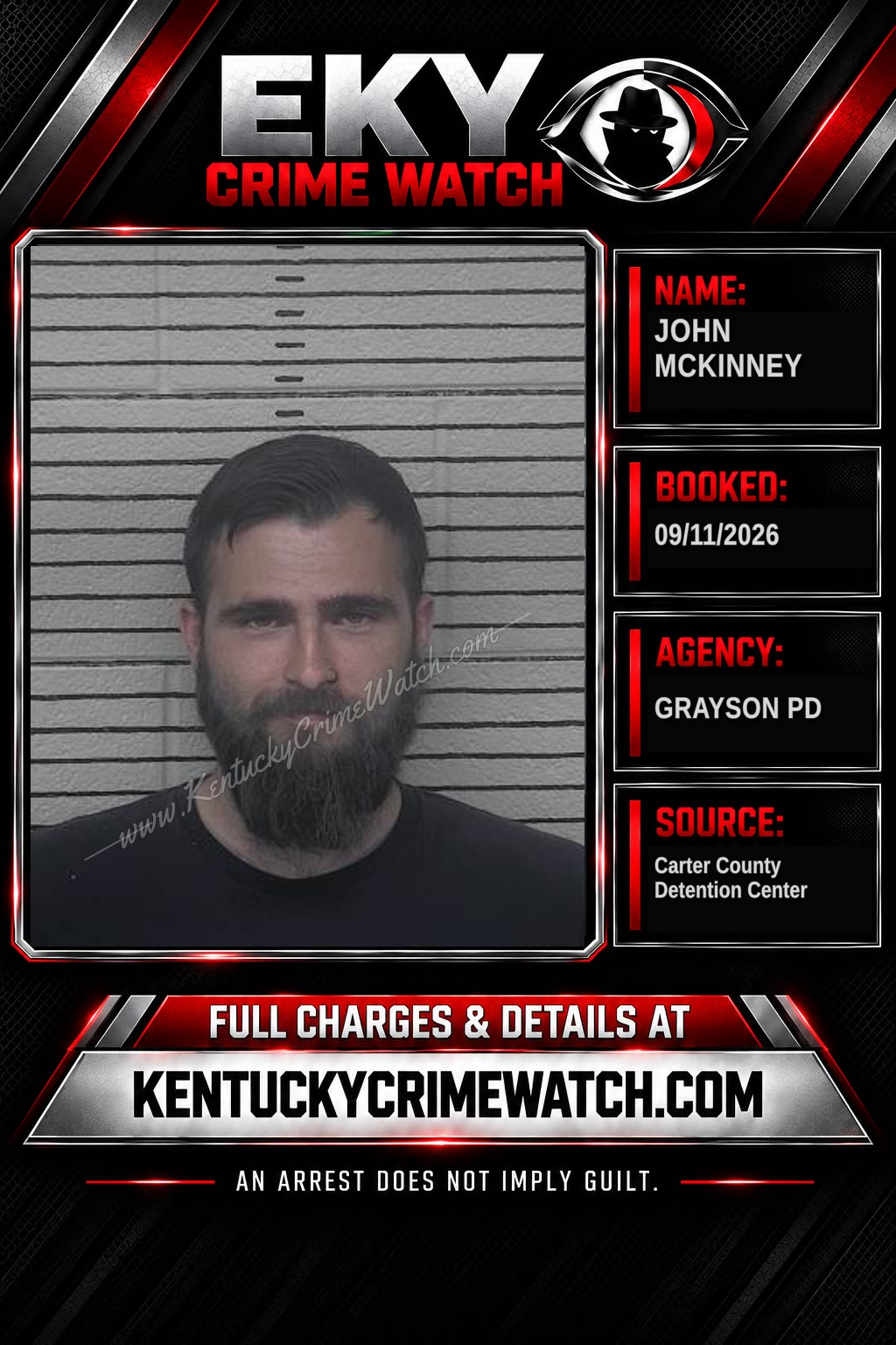 JOHN MCKINNEY booking report card