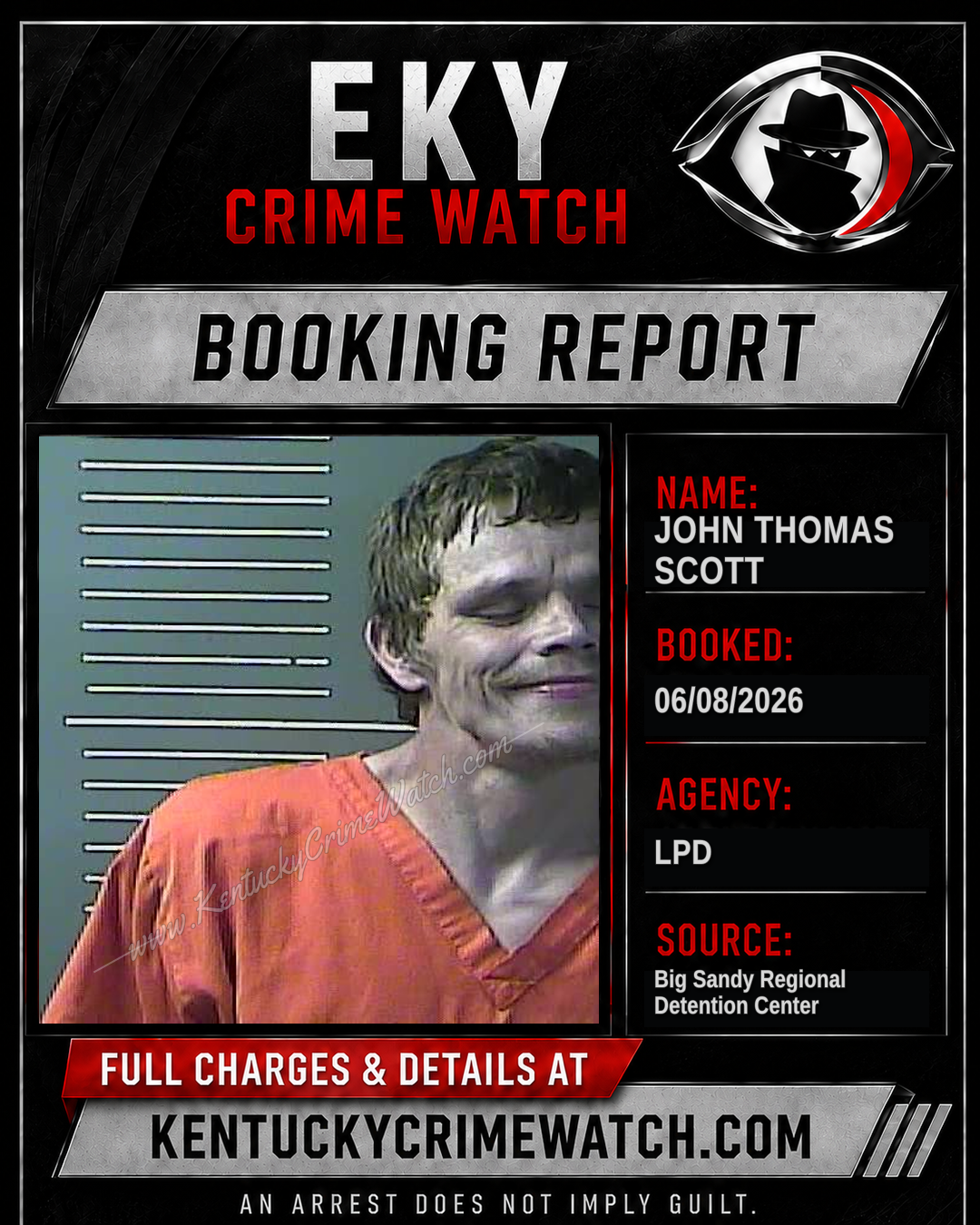 JOHN THOMAS SCOTT booking report card