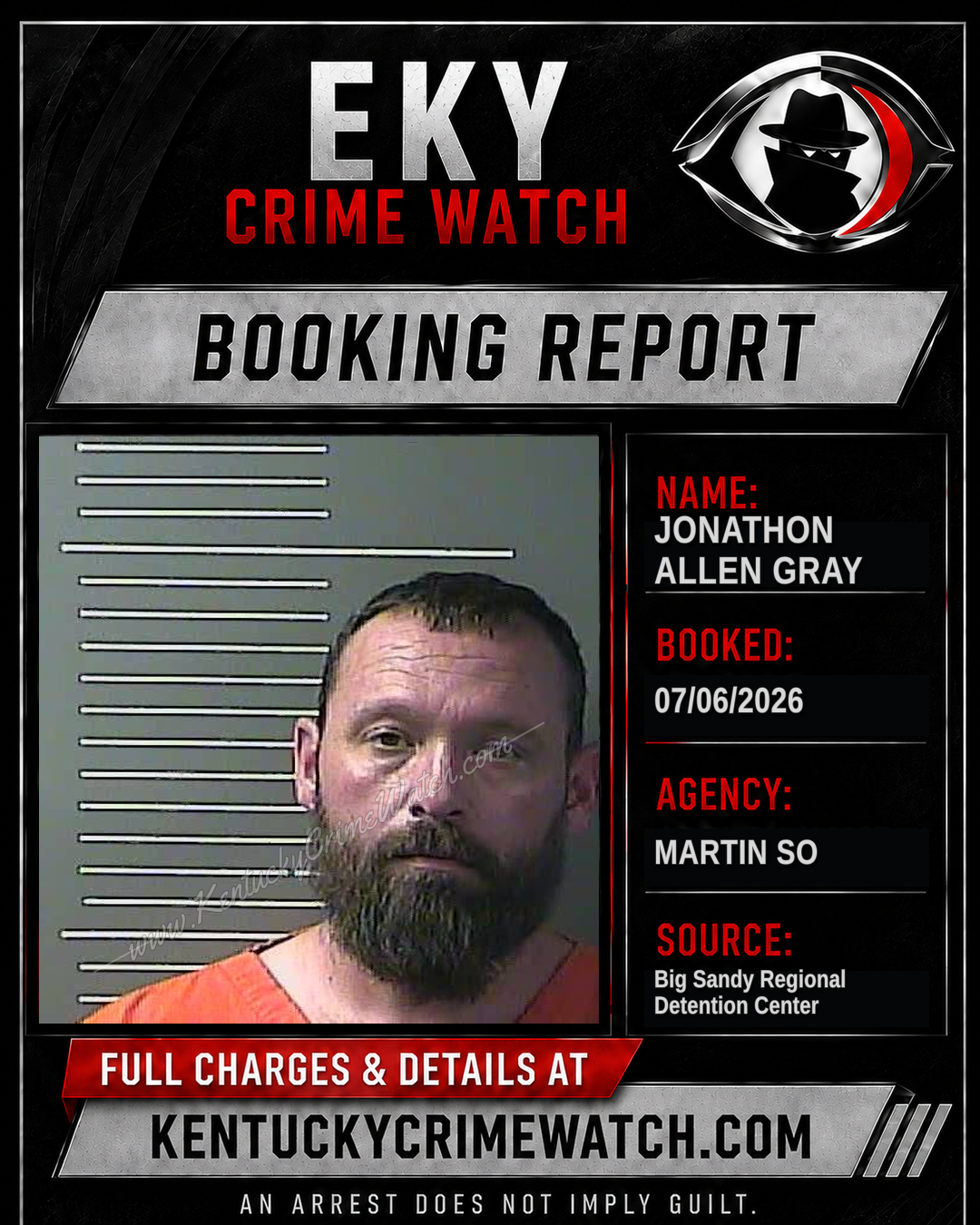 JONATHON ALLEN GRAY booking image