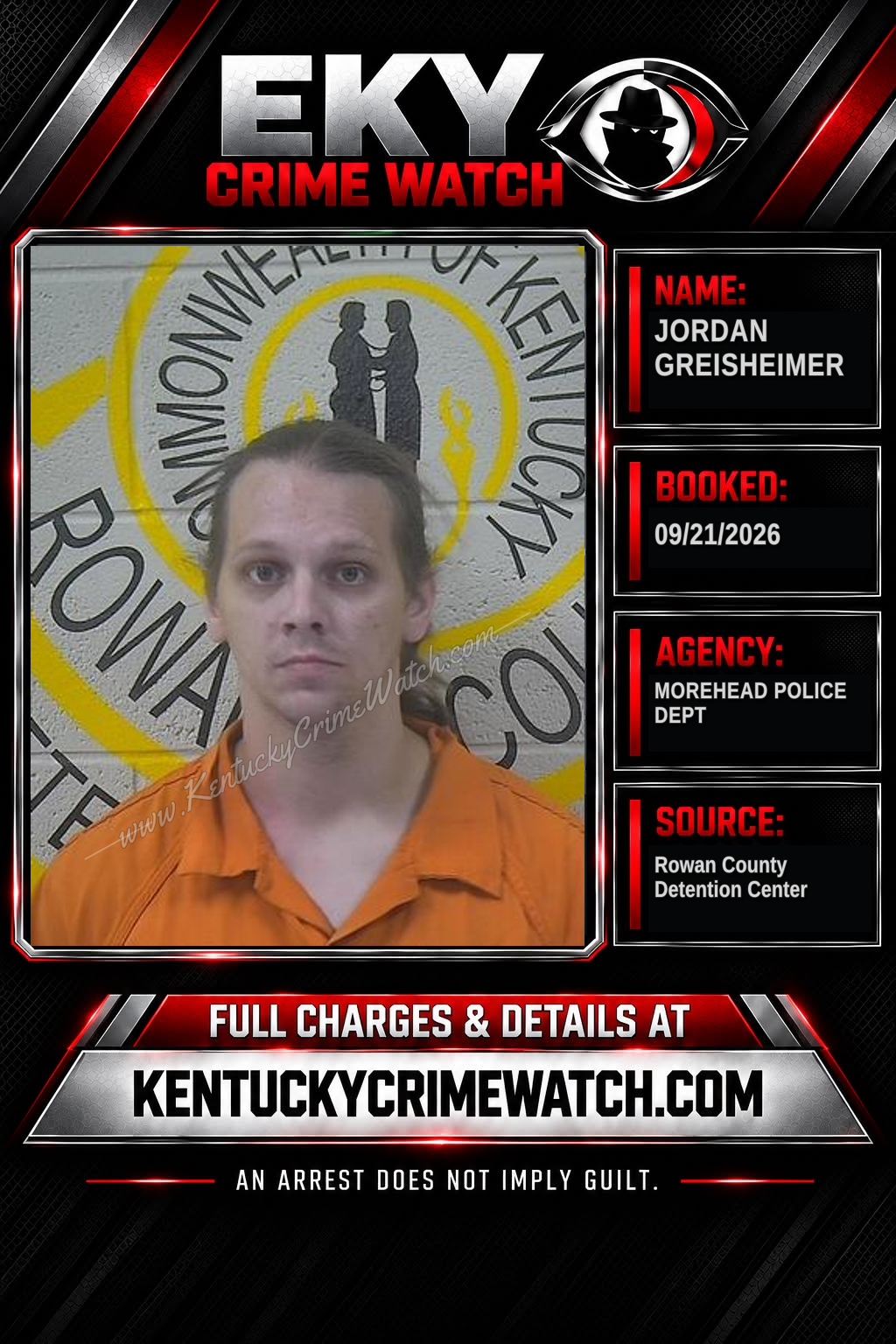 JORDAN GREISHEIMER booking report card