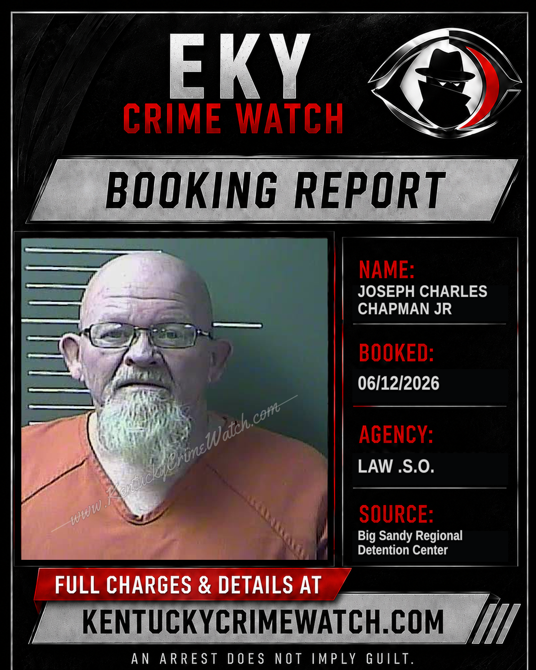JOSEPH CHARLES CHAPMAN JR booking image