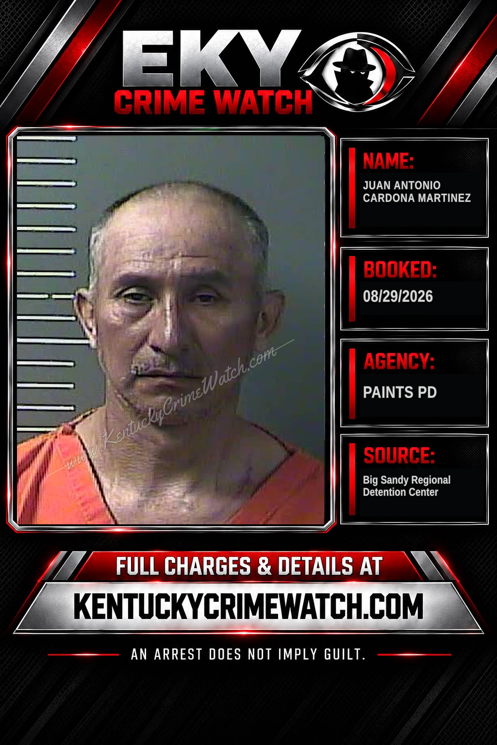 JUAN ANTONIO CARDONA MARTINEZ booking image