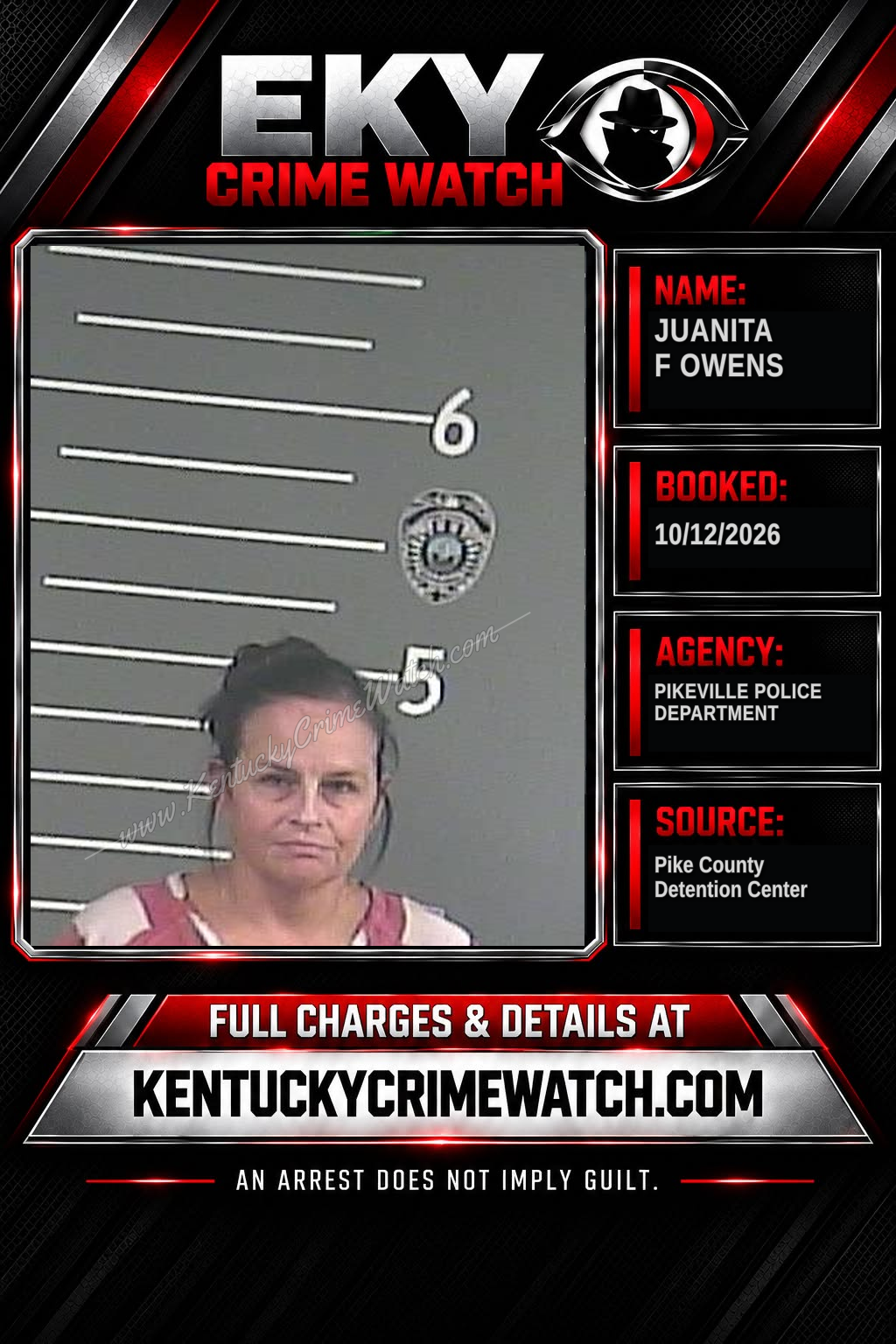 JUANITA F OWENS booking image