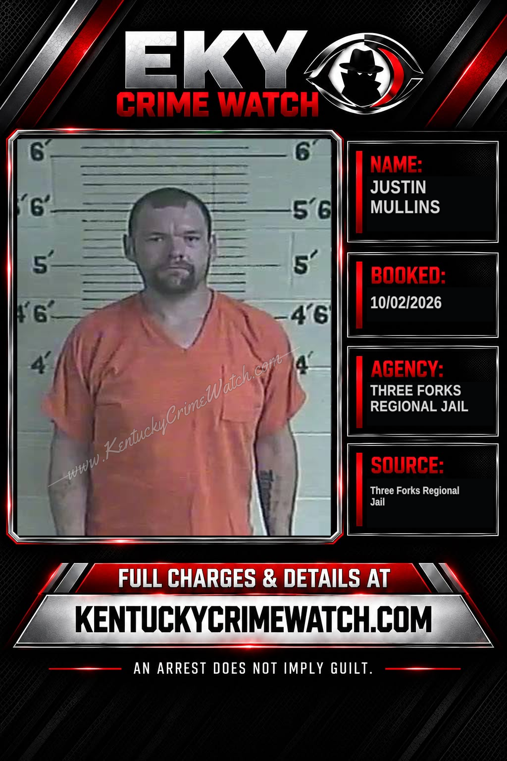 Justin Mullins booking image