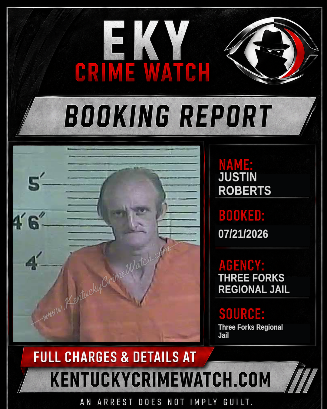 Justin Roberts booking image
