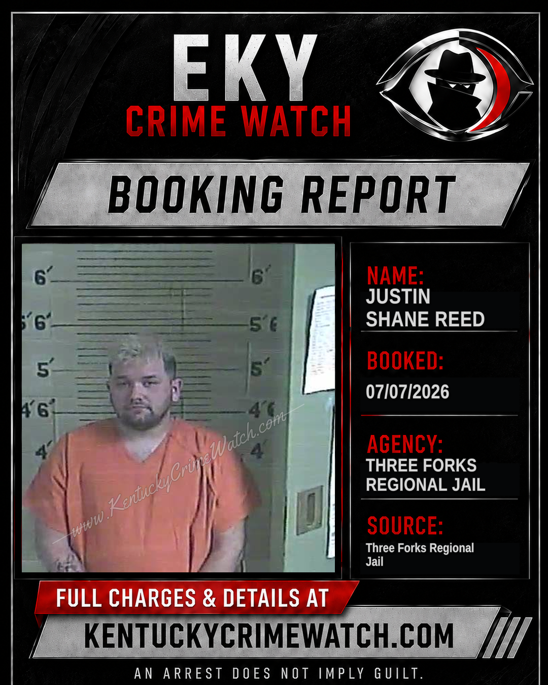 Justin Shane Reed booking image