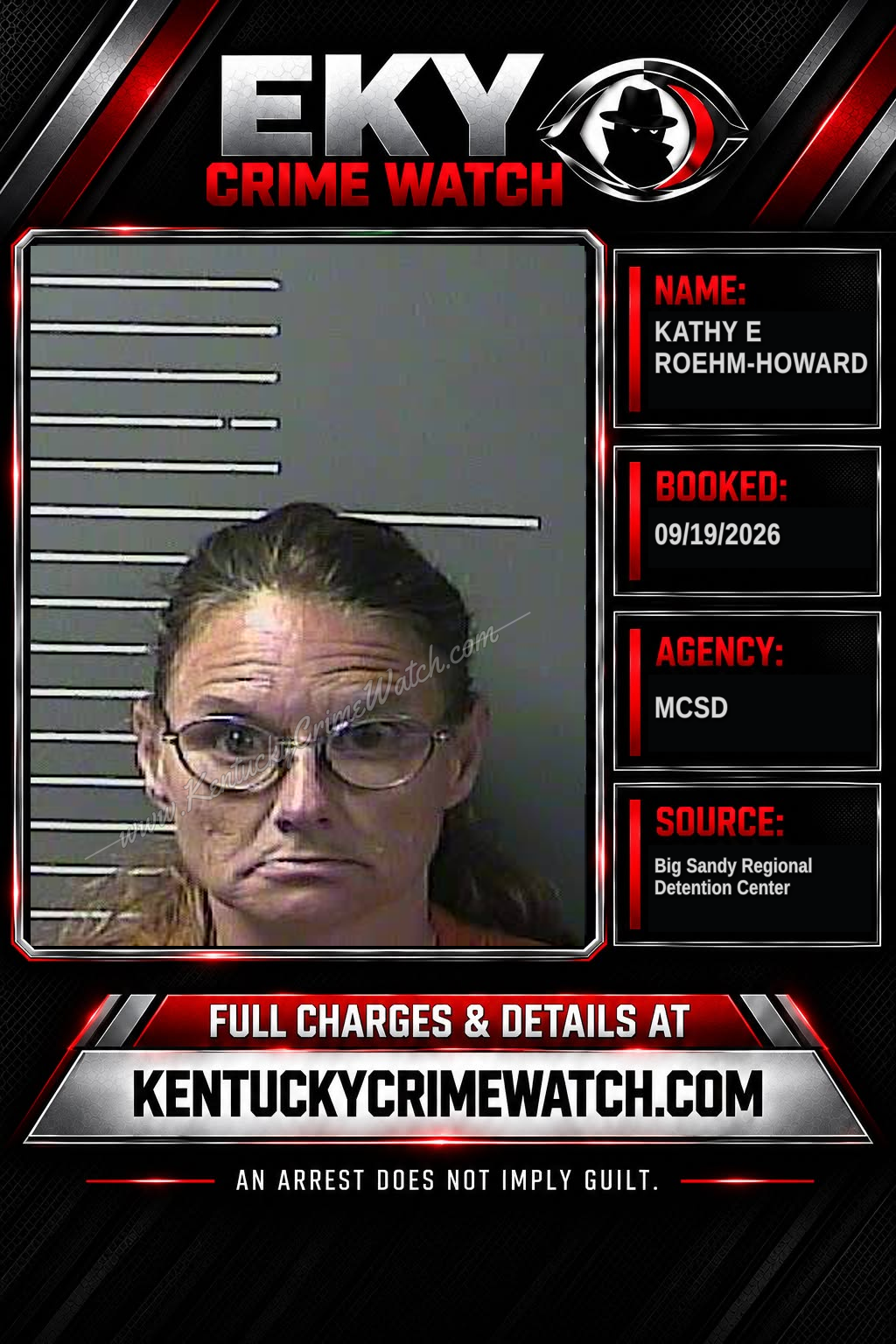 KATHY E ROEHM-HOWARD booking report card