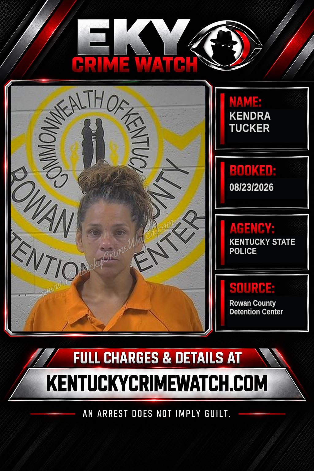 KENDRA TUCKER booking report card