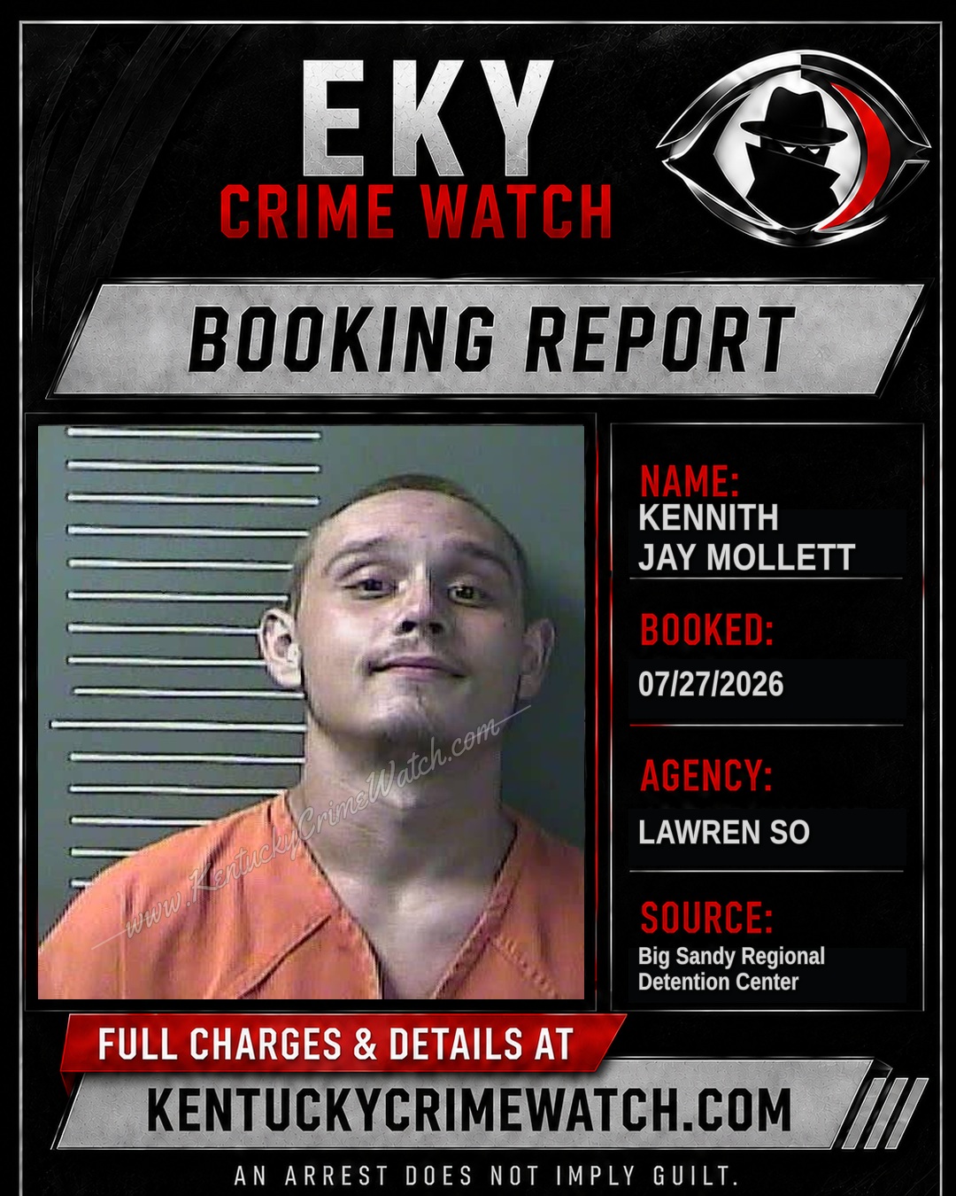 KENNITH JAY MOLLETT booking report card