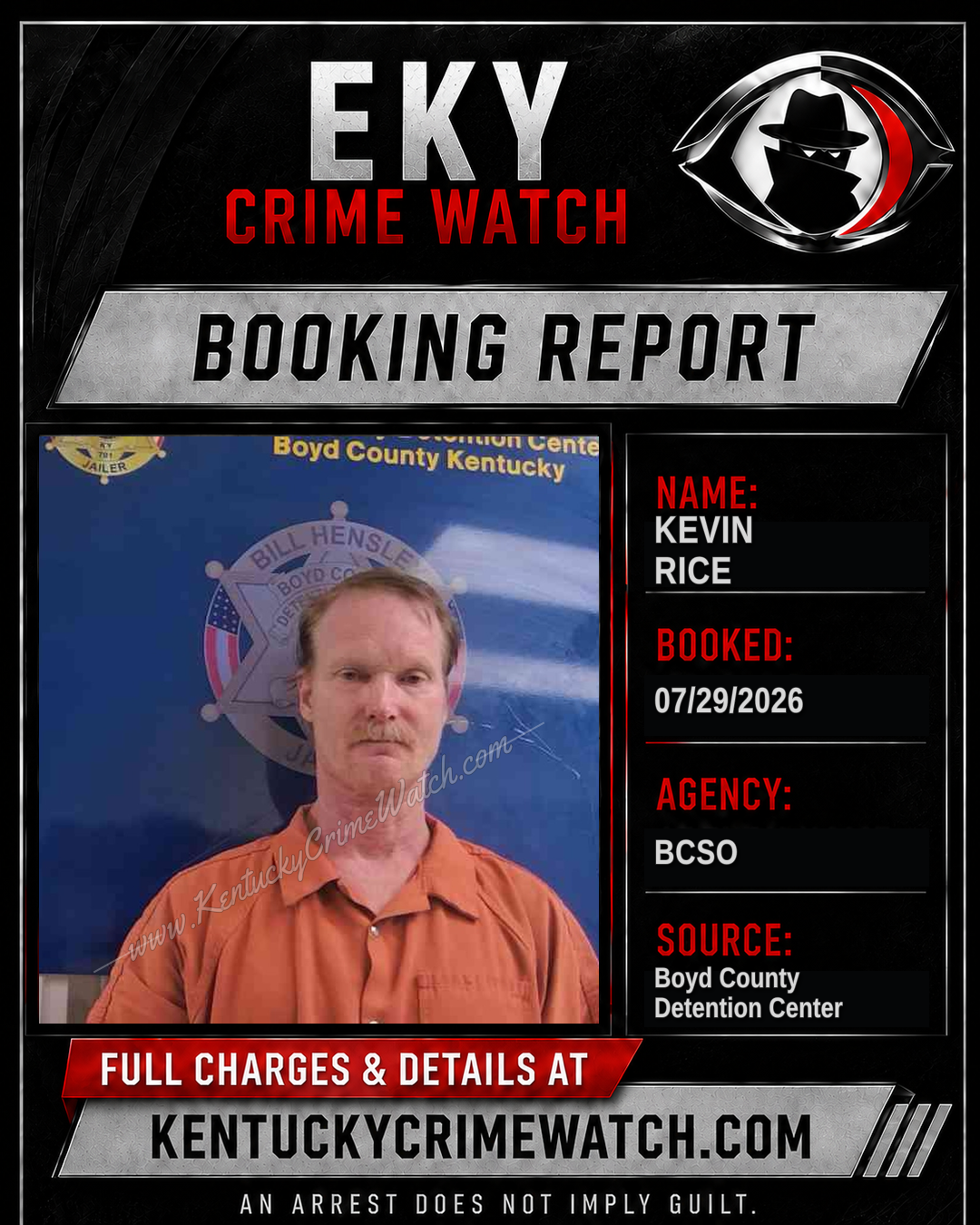 KEVIN RICE booking image