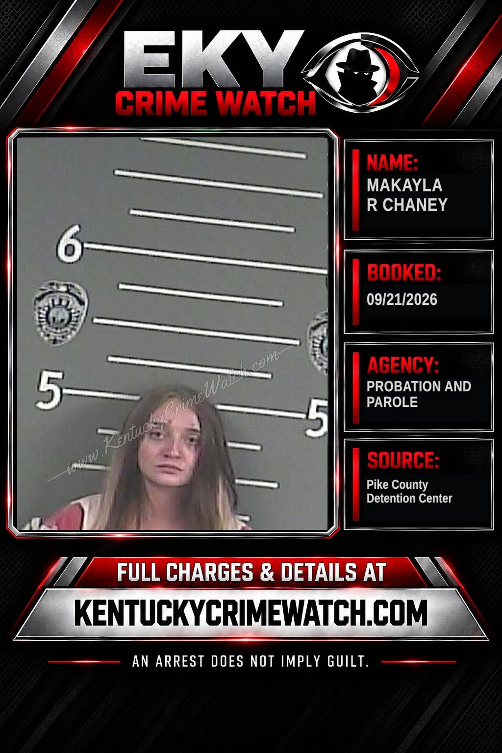 MAKAYLA R CHANEY booking report card