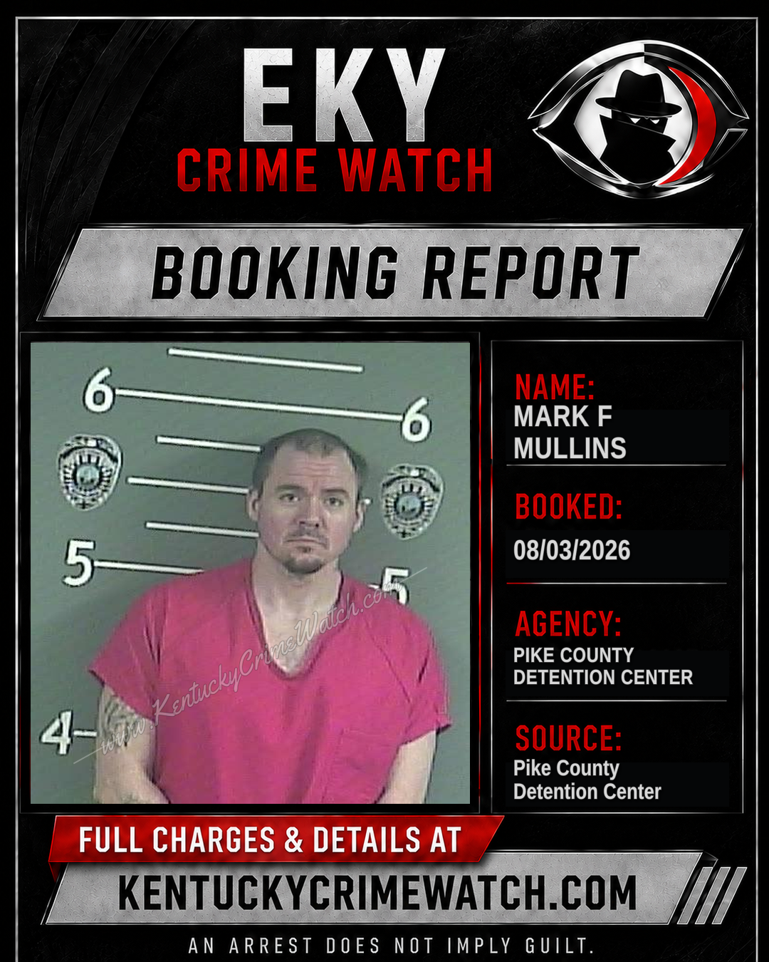 MARK F MULLINS booking report card