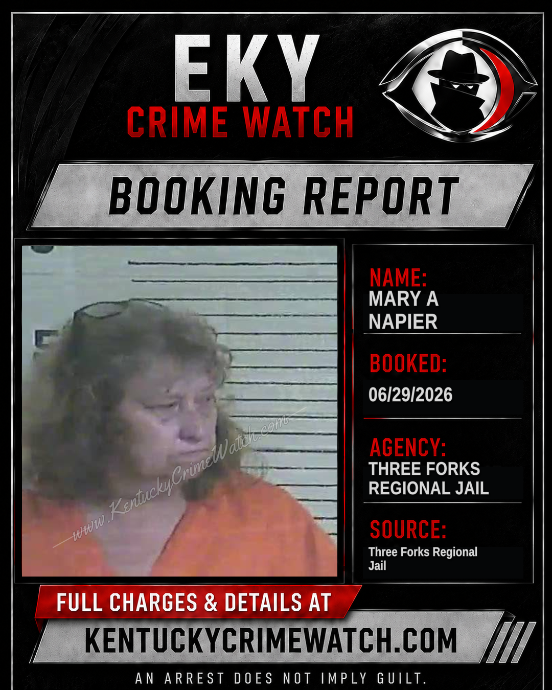 Mary A Napier booking image