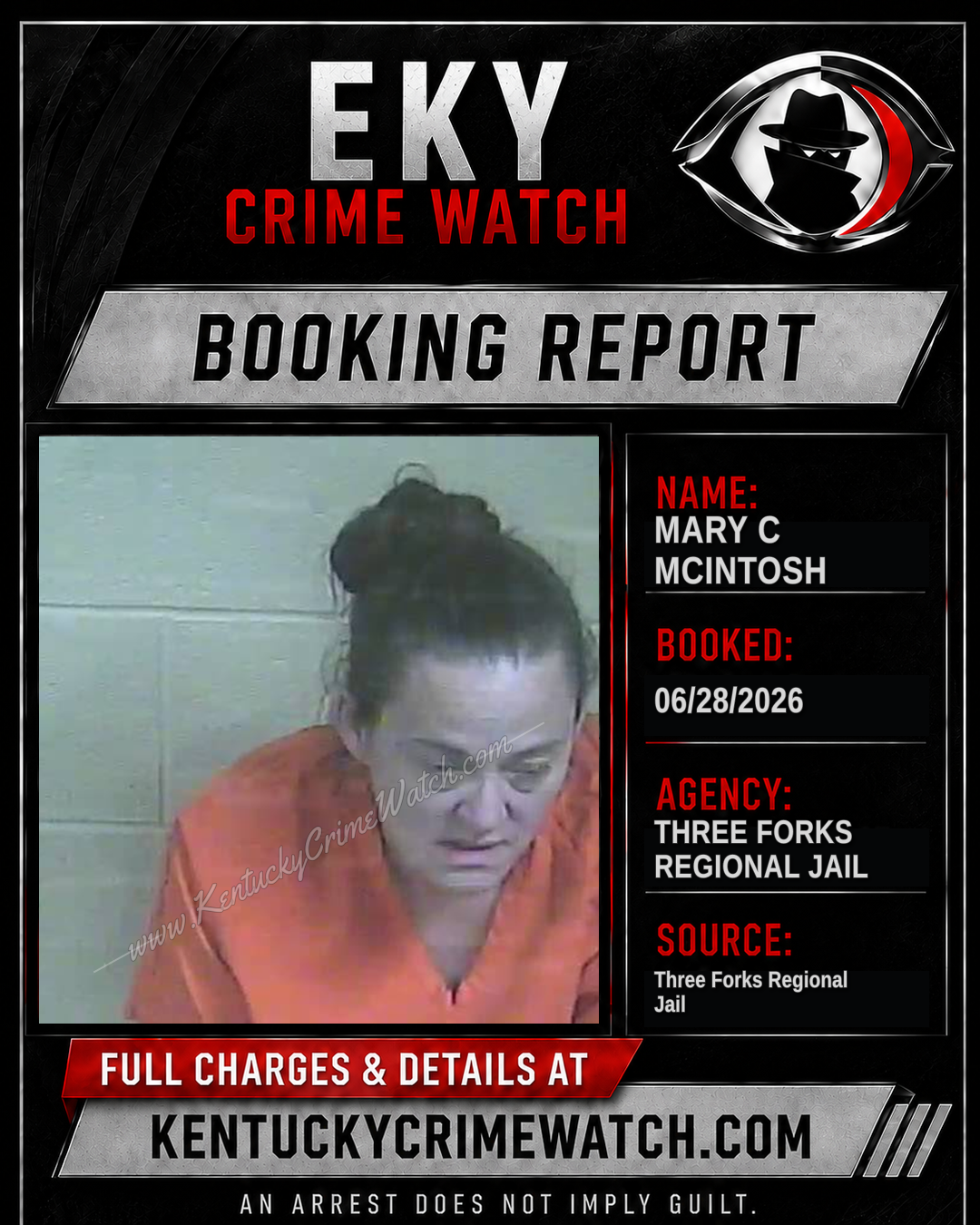 Mary C McIntosh booking image