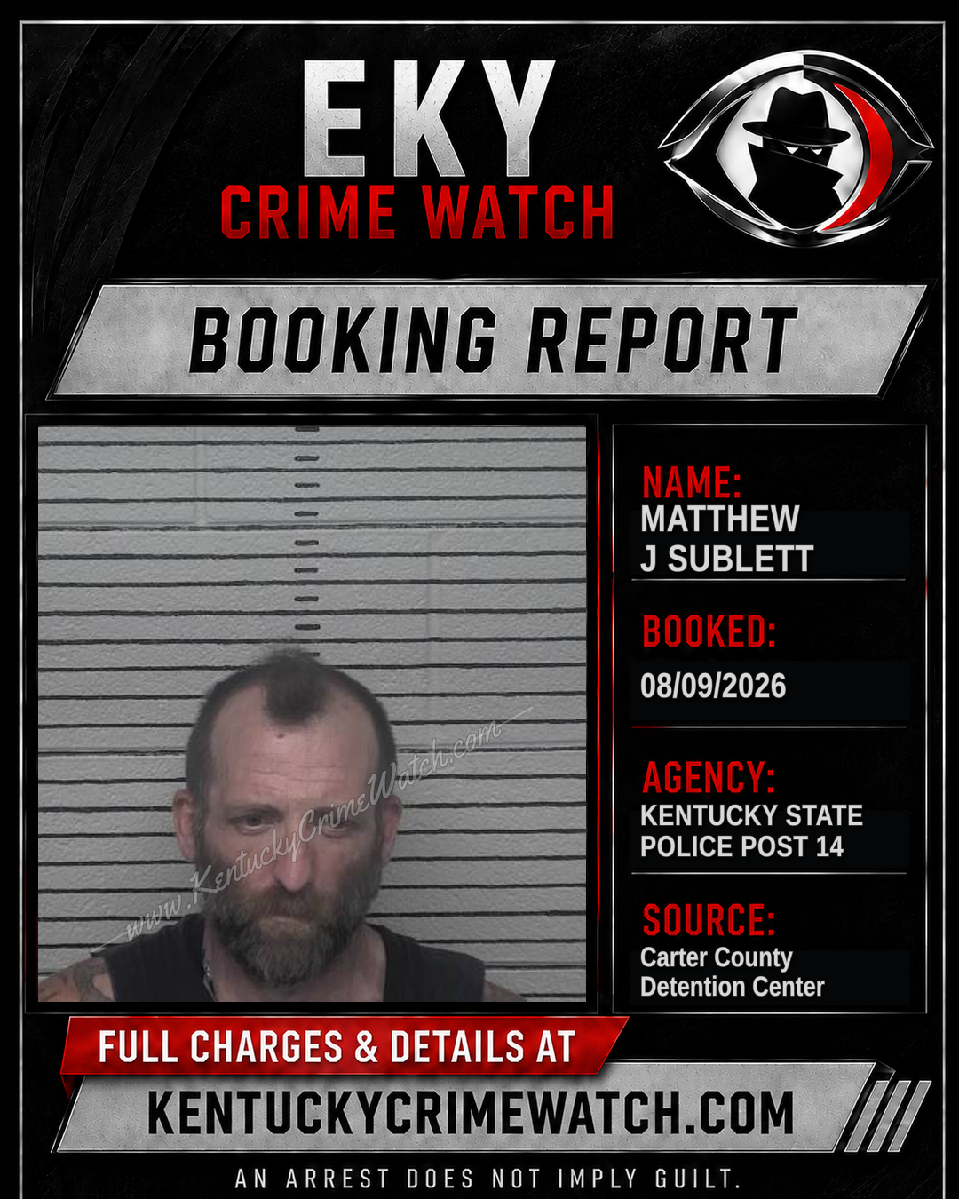 MATTHEW J SUBLETT booking image