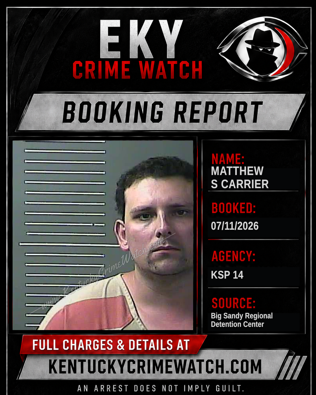 MATTHEW S CARRIER booking report card