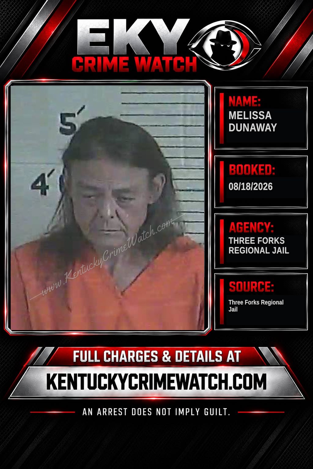 Melissa Dunaway booking image
