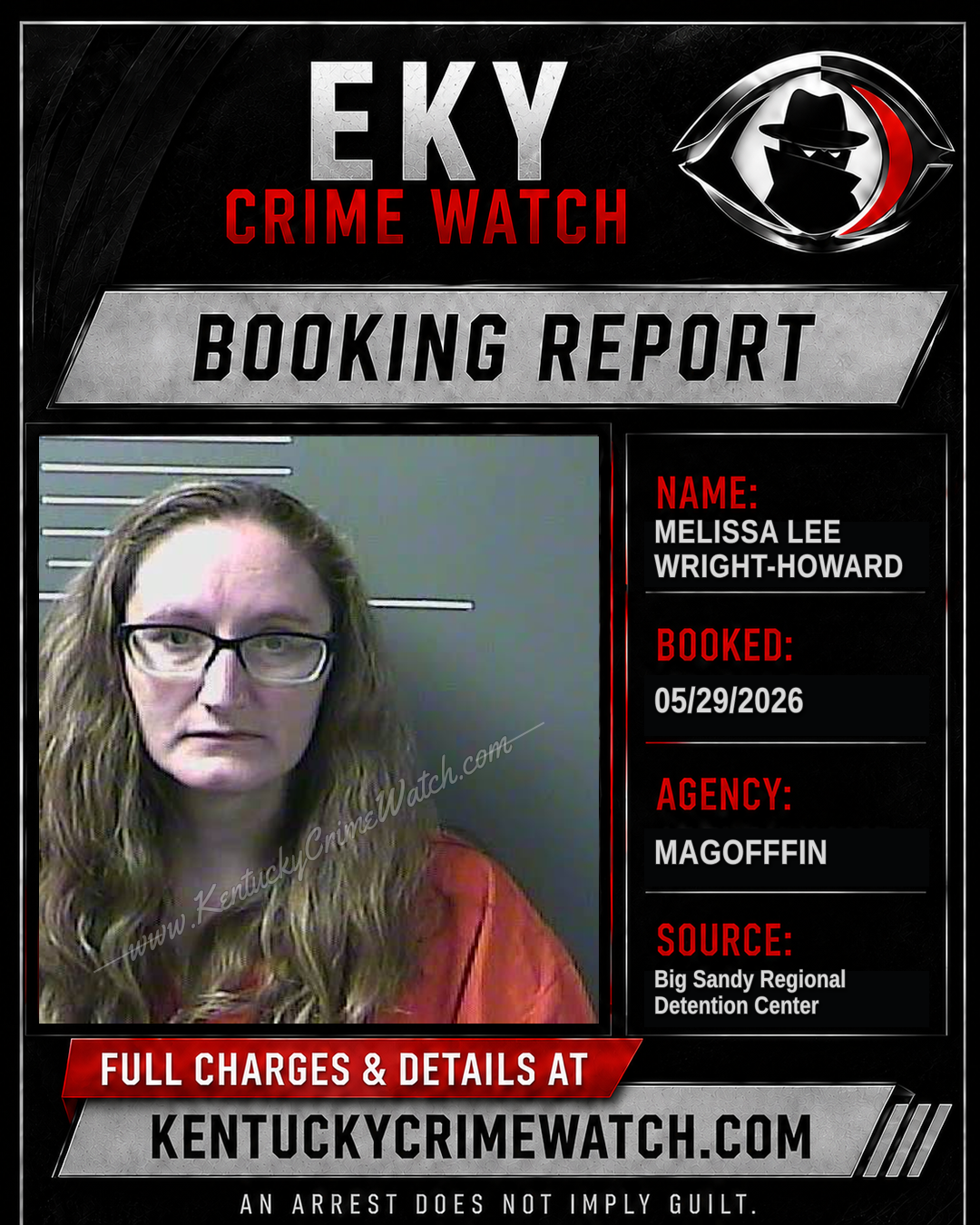 MELISSA LEE WRIGHT-HOWARD booking report card