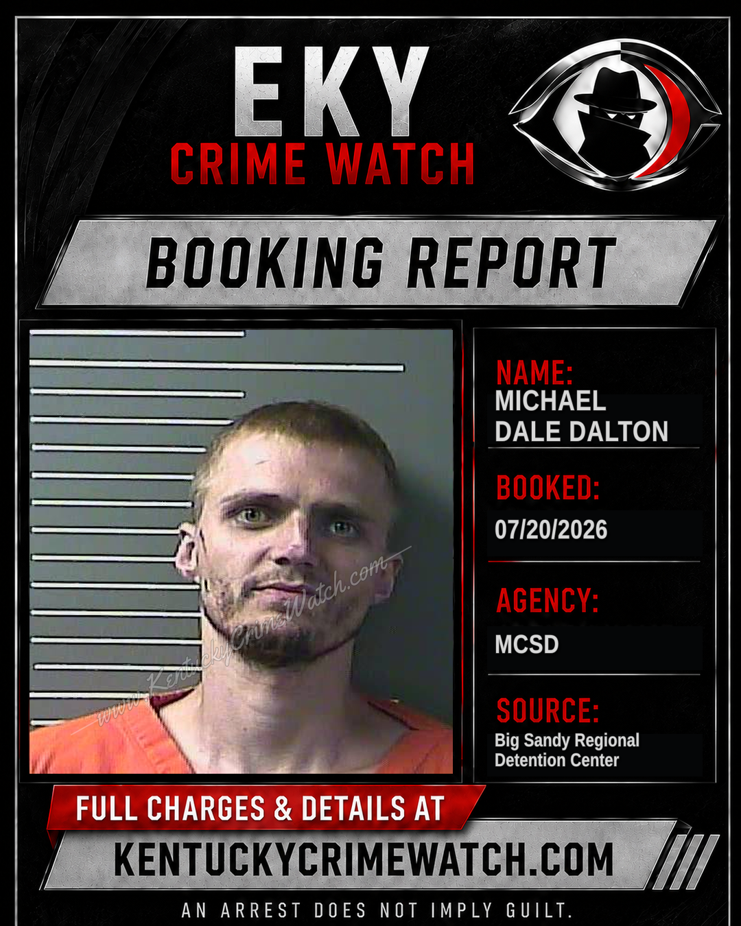 MICHAEL DALE DALTON booking report card