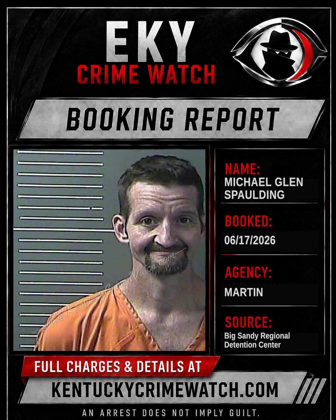 MICHAEL GLEN SPAULDING booking report card