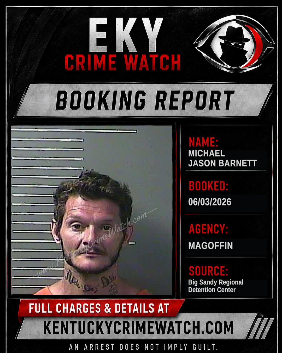 MICHAEL JASON BARNETT booking report card