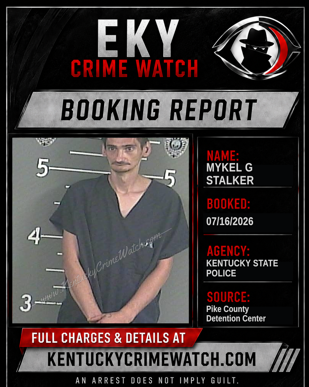 MYKEL G STALKER booking report card