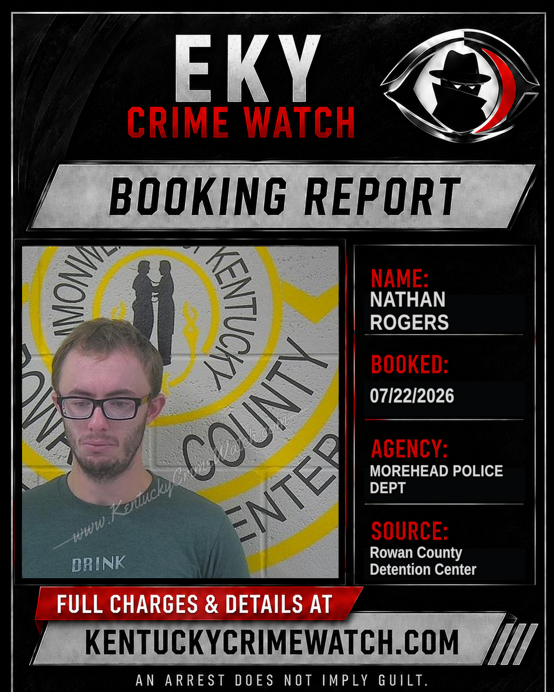 NATHAN ROGERS booking report card