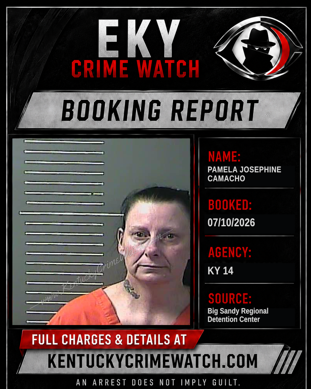 PAMELA JOSEPHINE CAMACHO booking image