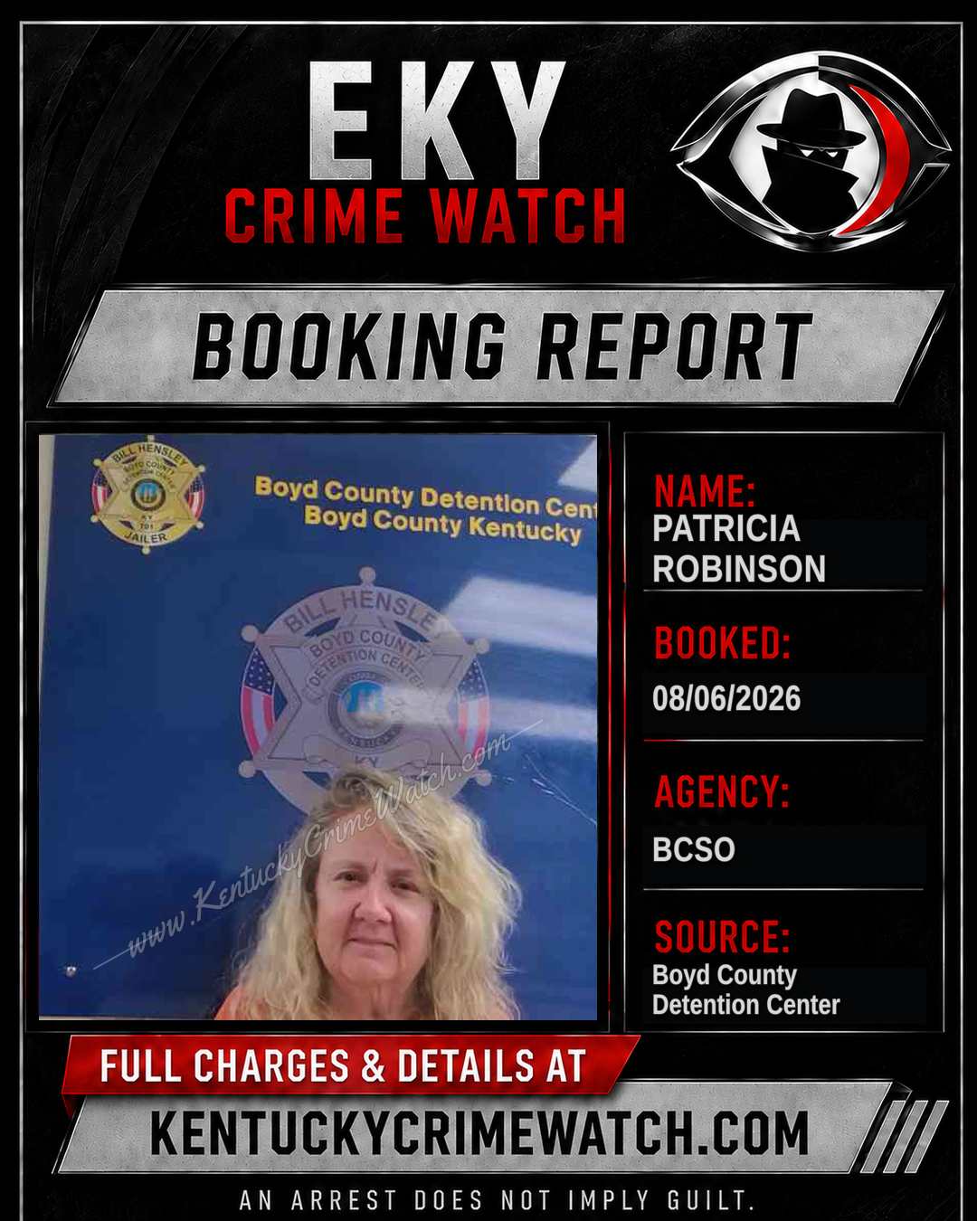 PATRICIA ROBINSON booking image