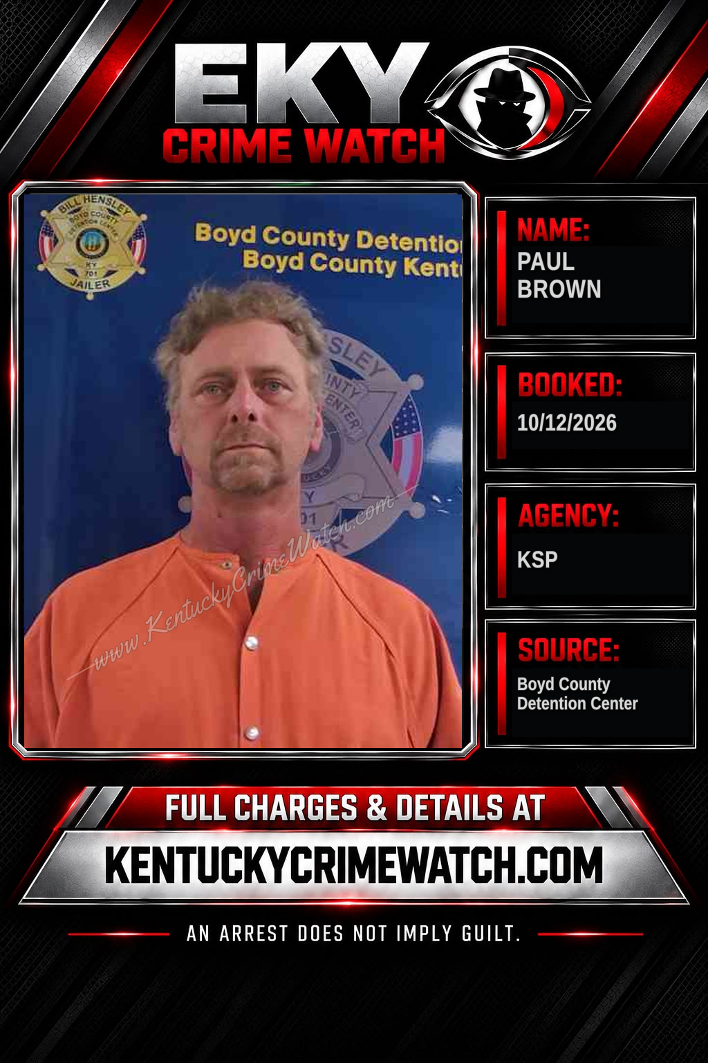 PAUL BROWN booking image