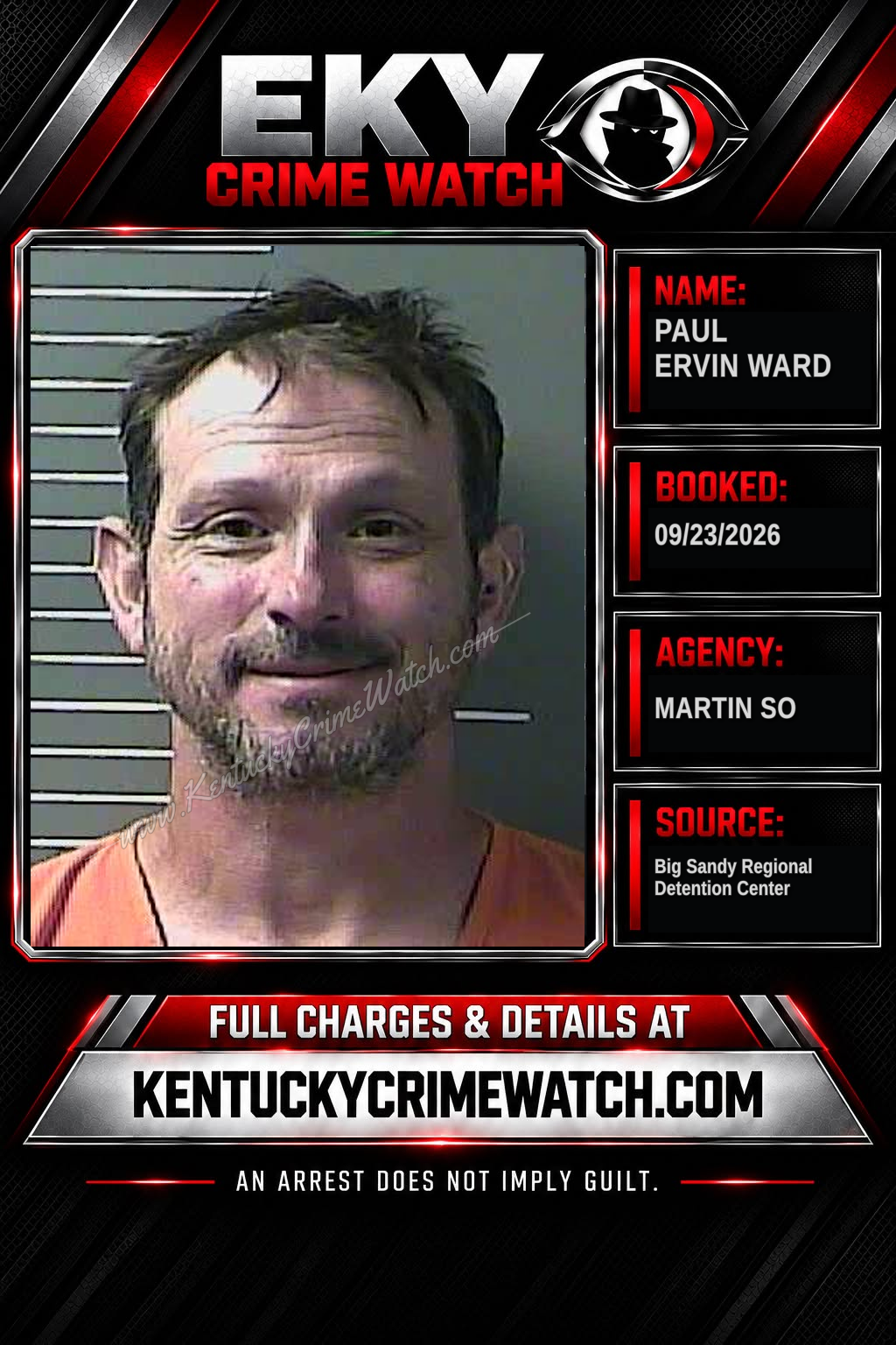 PAUL ERVIN WARD booking image
