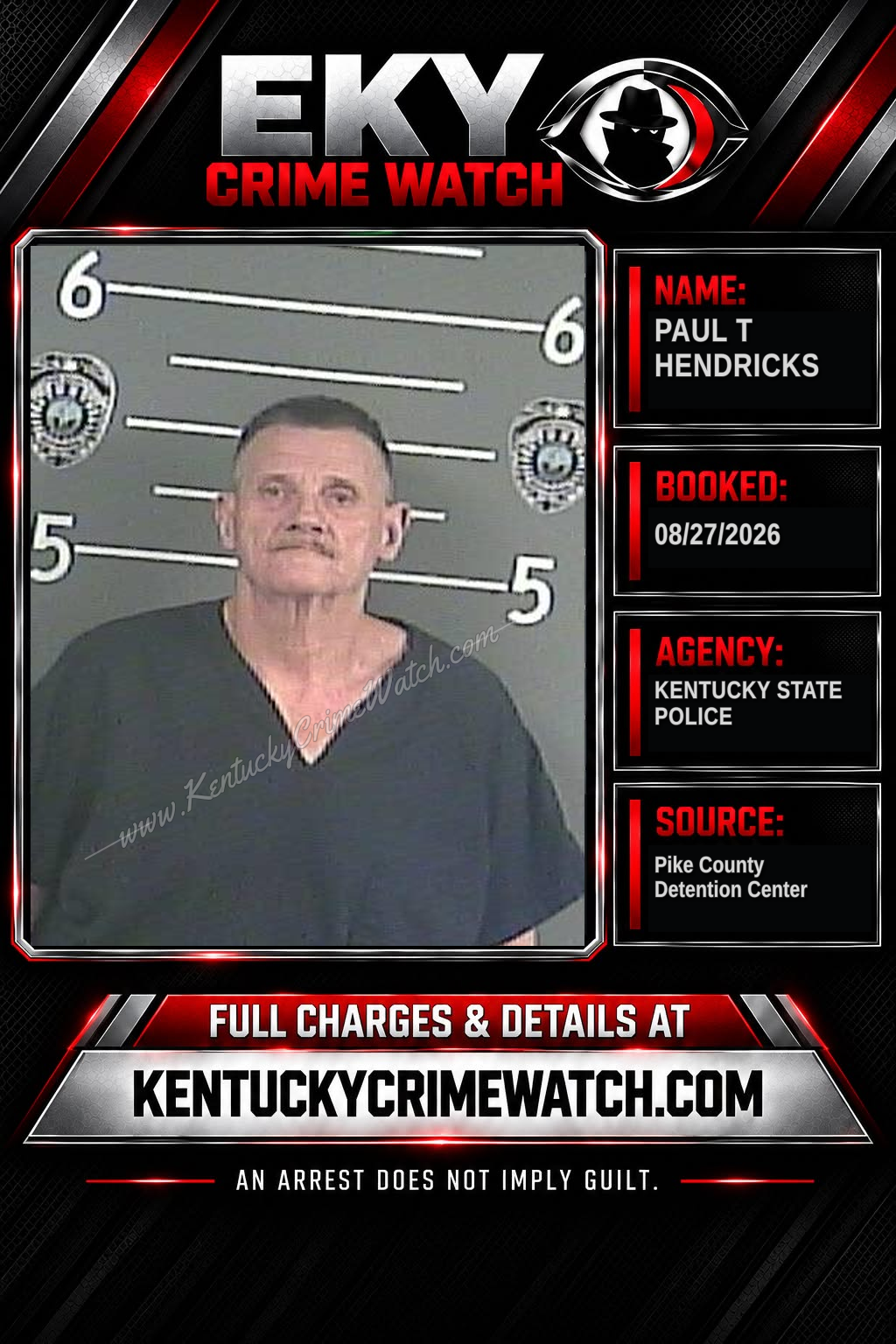 PAUL T HENDRICKS booking image