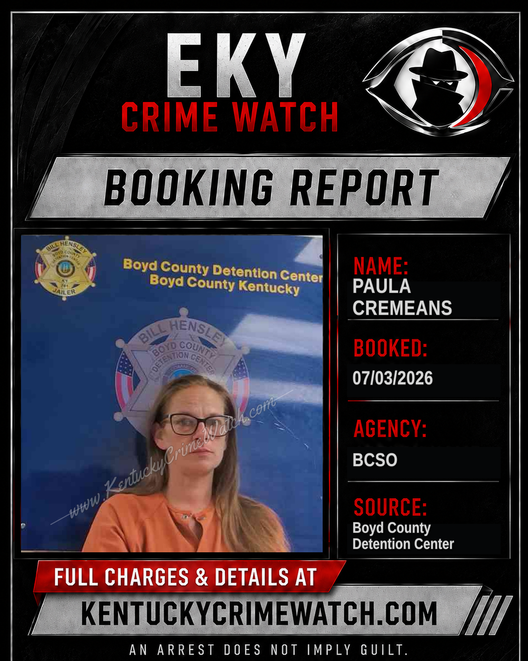 PAULA CREMEANS booking image