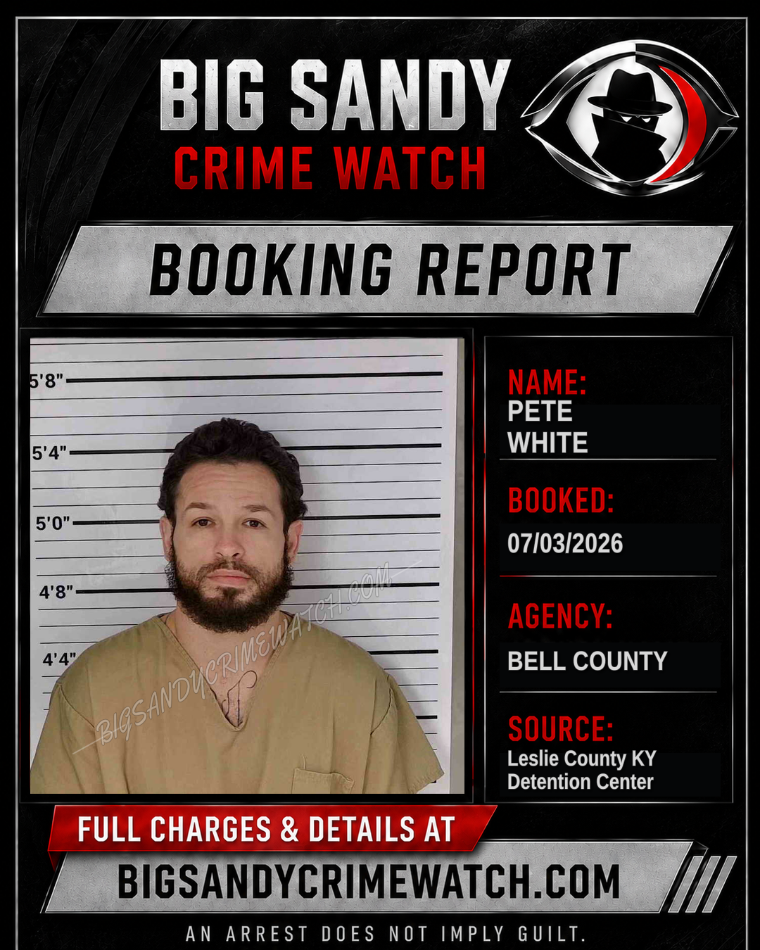 PETE WHITE booking image