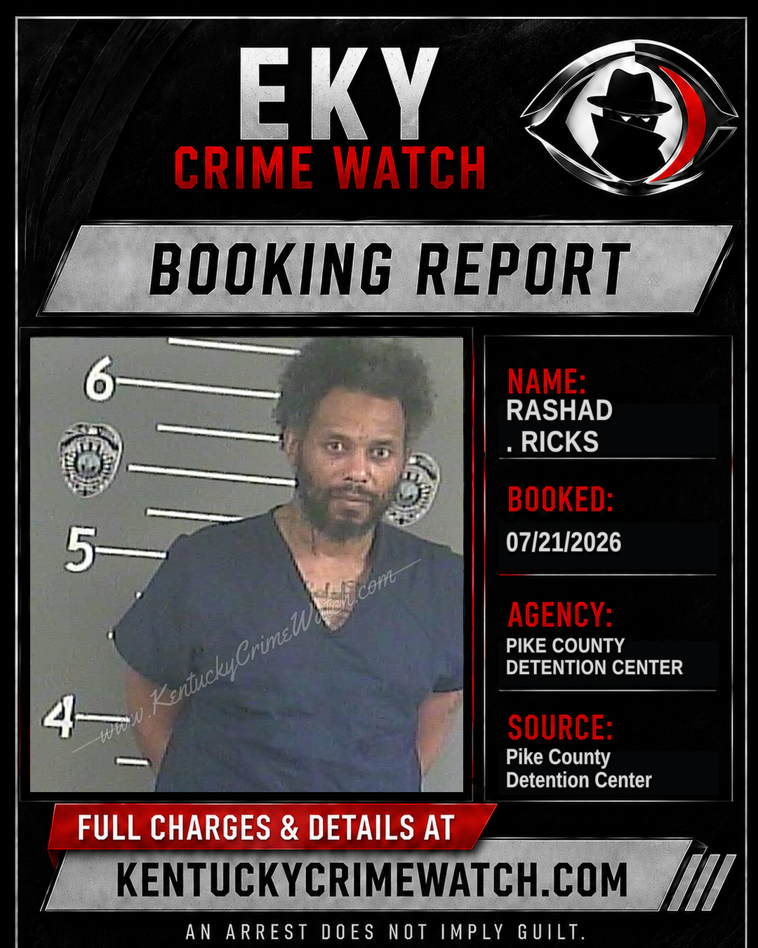 RASHAD . RICKS booking report card