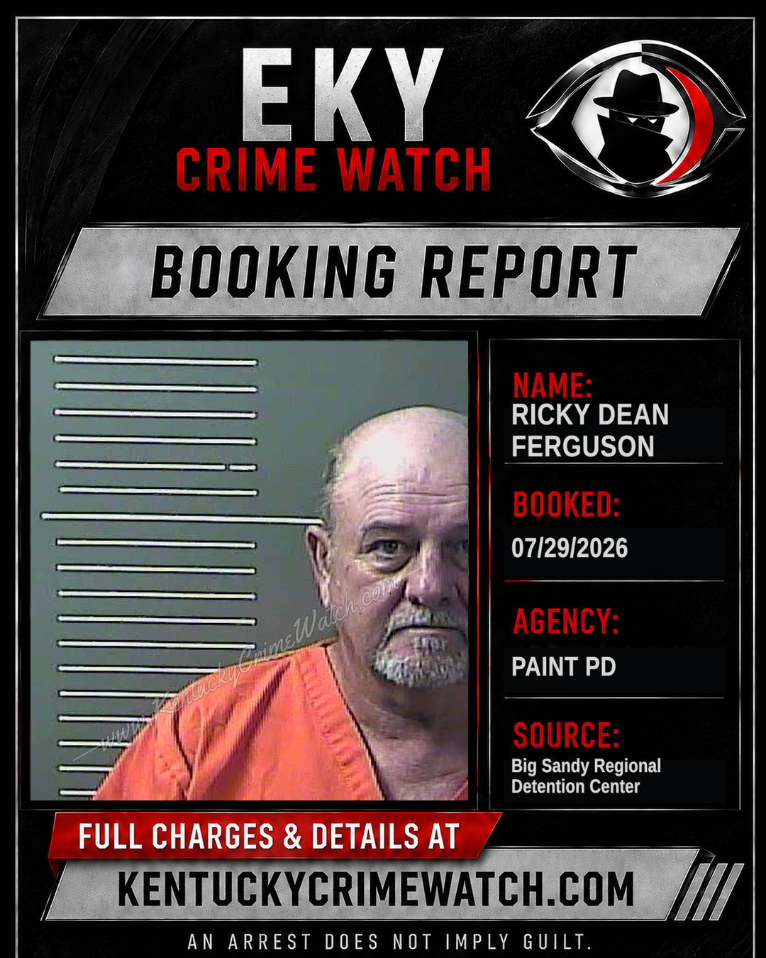 RICKY DEAN FERGUSON booking report card